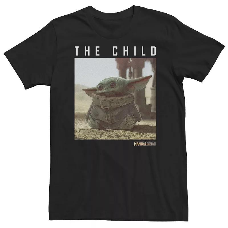 Big & Tall Star Wars The Mandalorian The Child Long Ears Photo Tee, Mens Blue Product Image