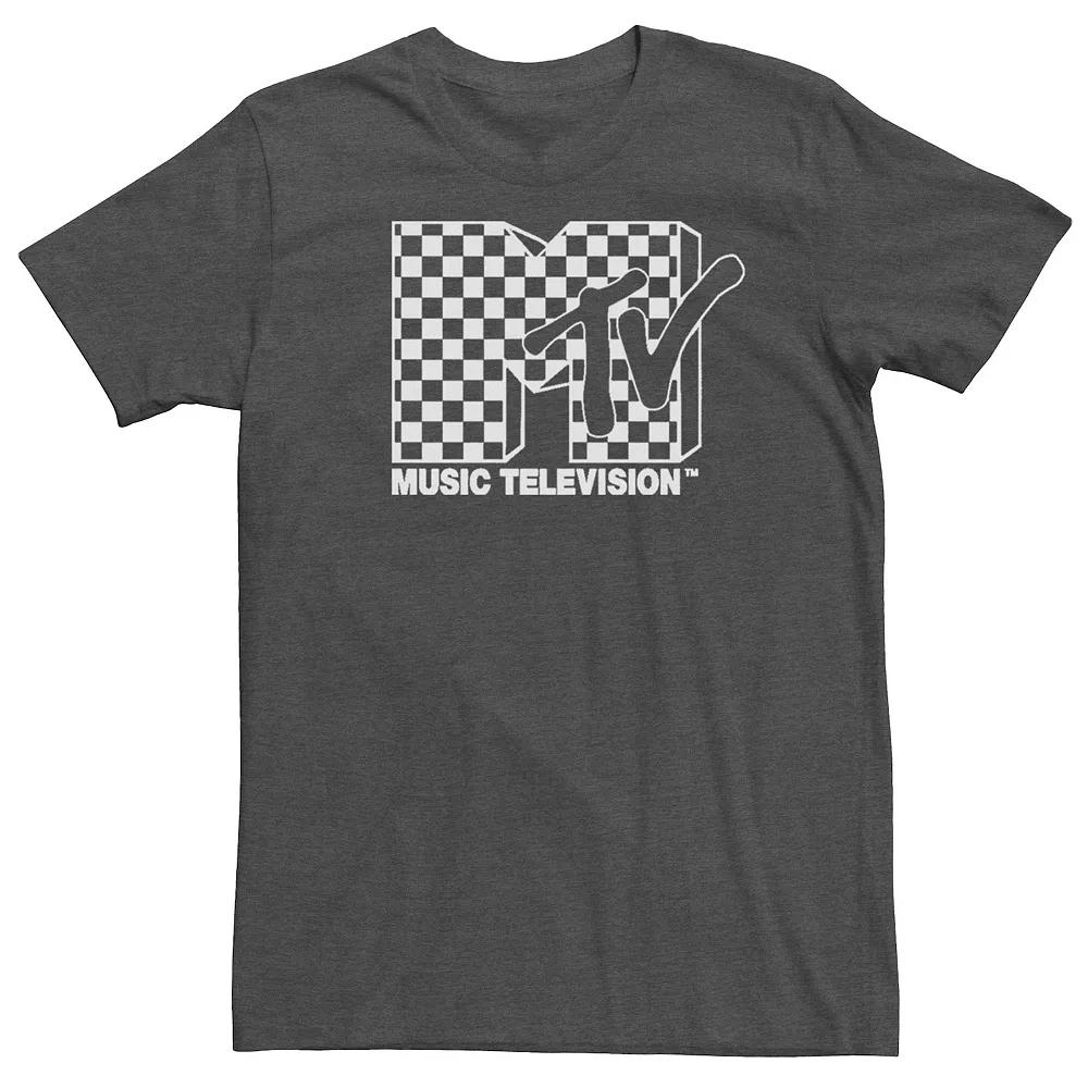 Big & Tall MTV Checkered Flag Fill Logo Tee, Men's, Size: XL Tall, Grey Heather Product Image