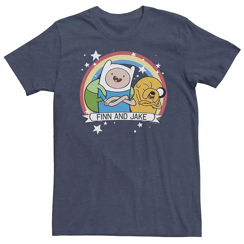 Big & Tall Cartoon Network Adventure Time Finn & Jake Rainbow Banner Tee, Men's,  Product Image