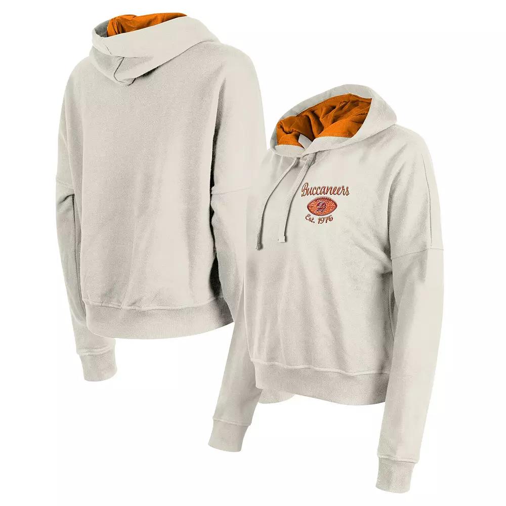 Women's New Era Cream Tampa Bay Buccaneers 3rd Down Historic Pullover Hoodie,  Product Image