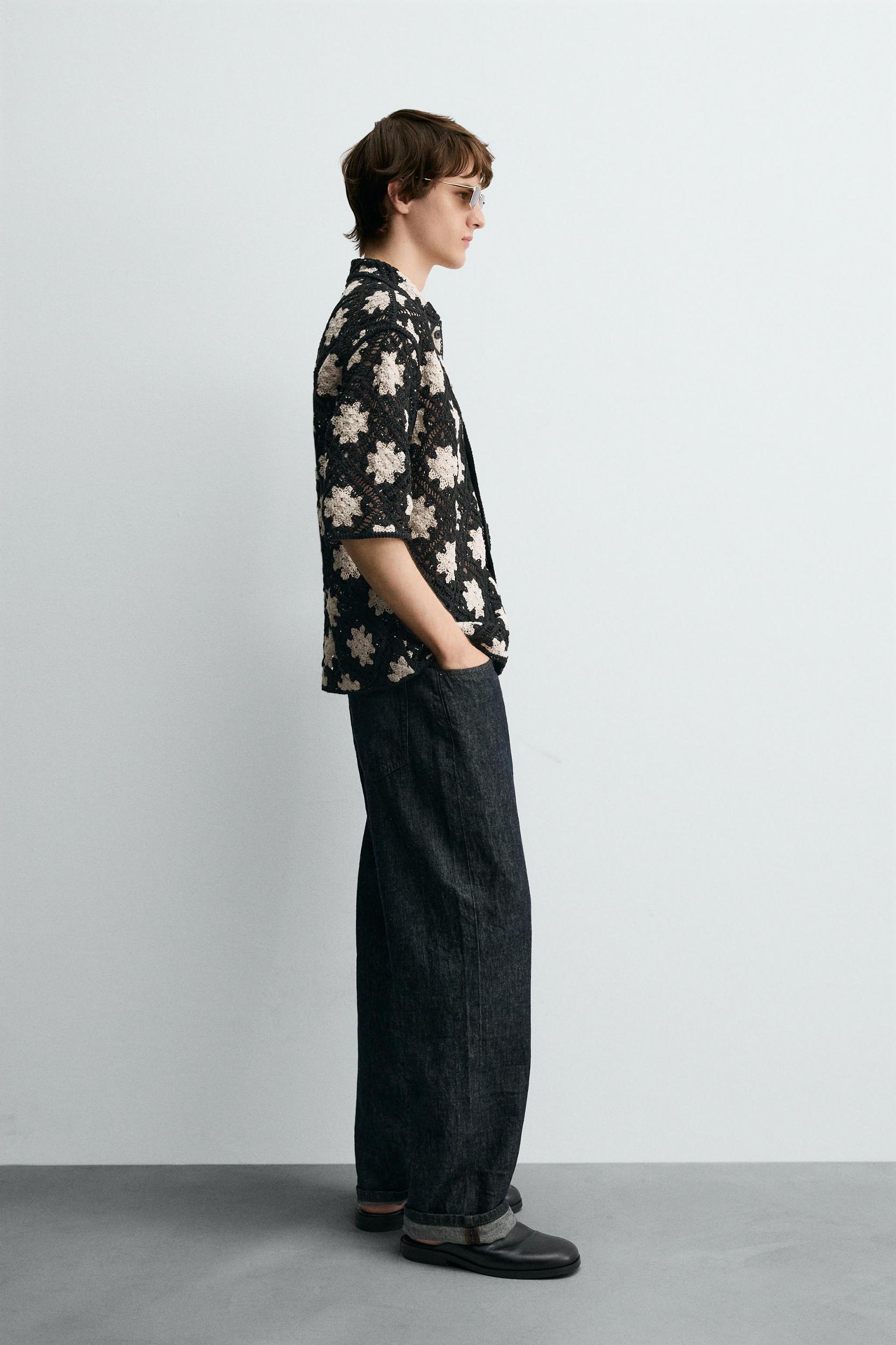 CROCHET TEXTURED SHIRT Product Image