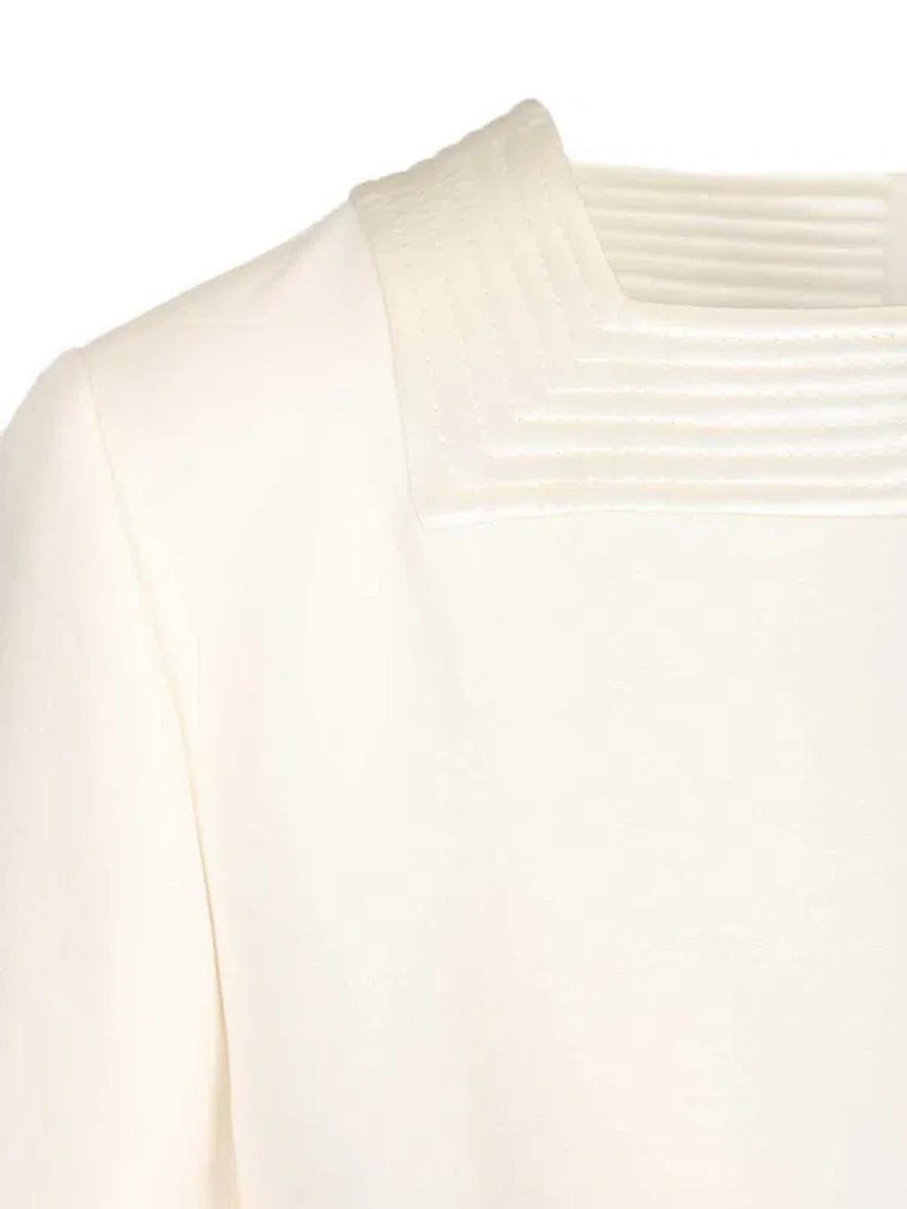 VALENTINO Embellished Silk Satin-trimmed Wool And Silk-blend Crepe Mini Dress In White Product Image