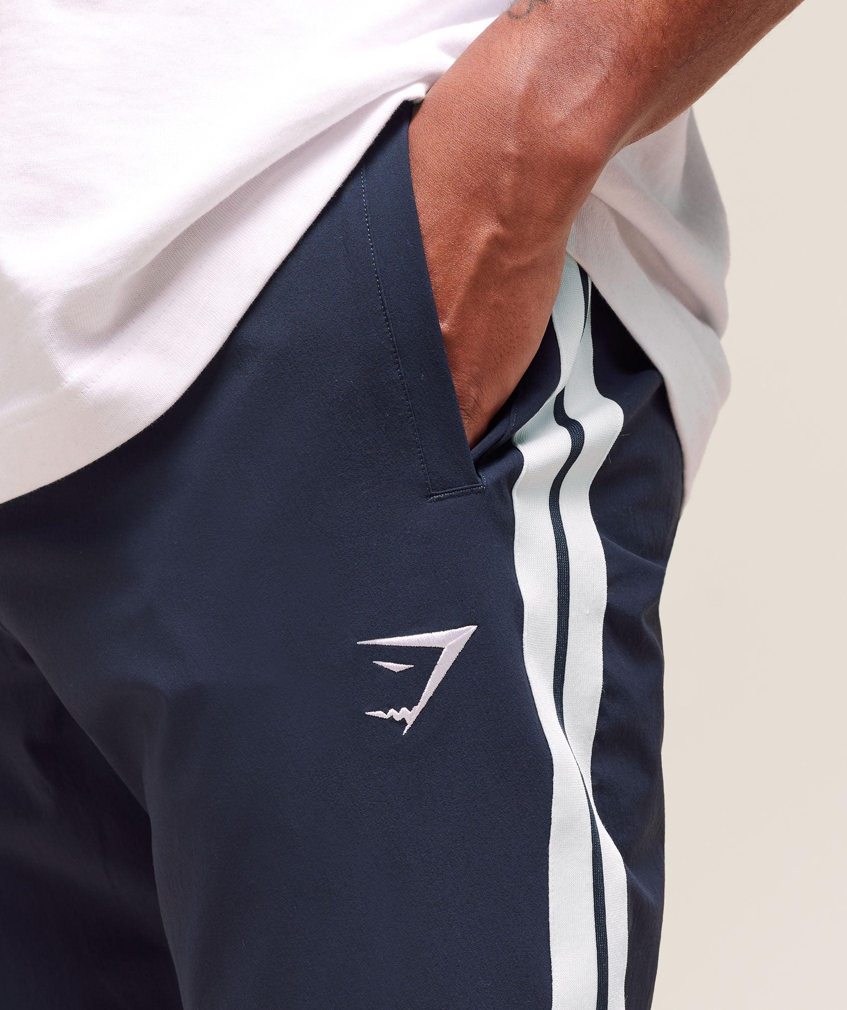 Gymshark Retro Side Stripe Joggers - Heavy Blue Male Product Image