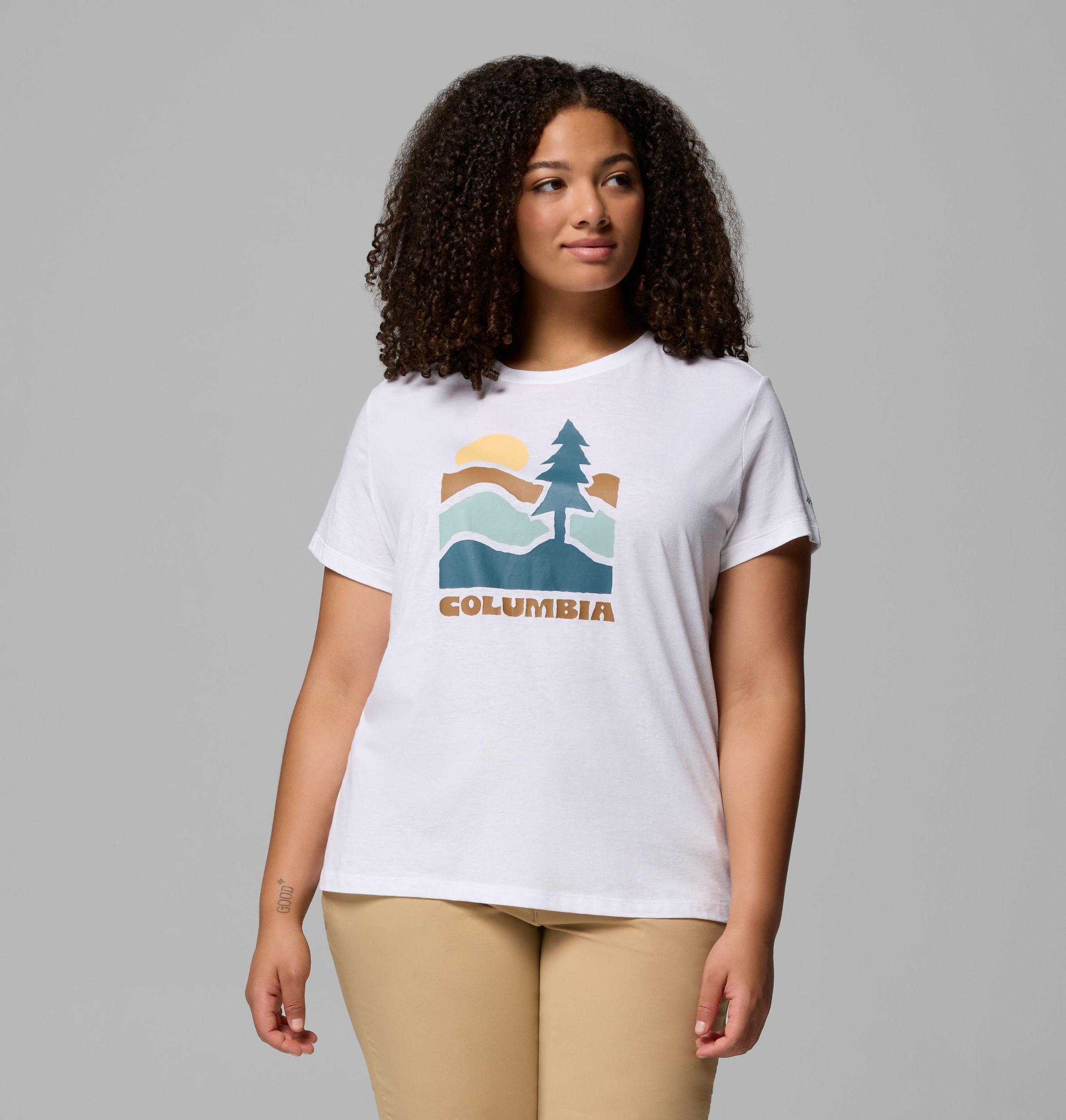 Columbia Womens Ruby Springs Graphic Fitted Short Sleeve Shirt - Plus Size- Product Image