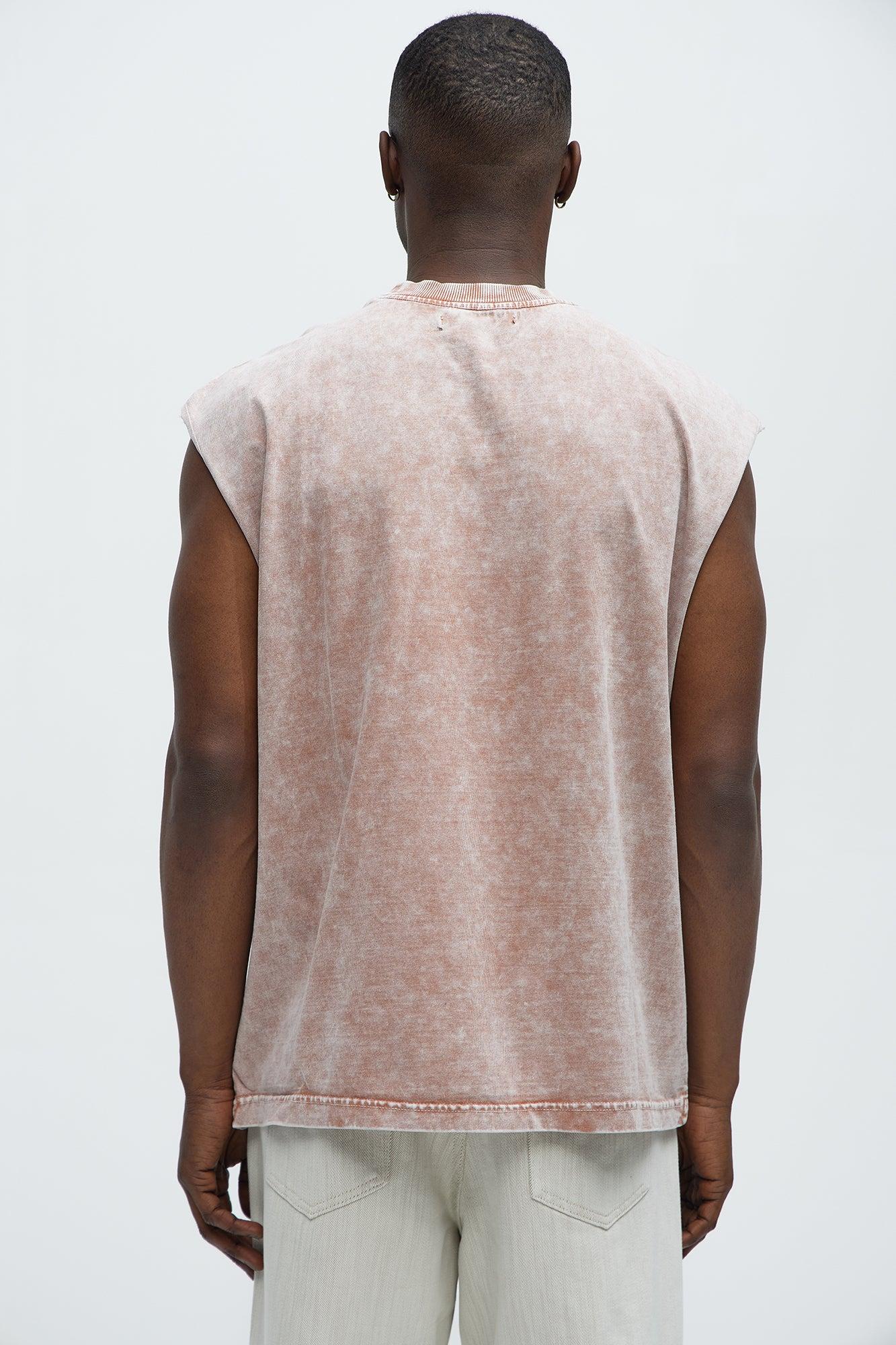 Relaxed Vintage Wash Heavyweight Muscle Tee - Mauve Product Image