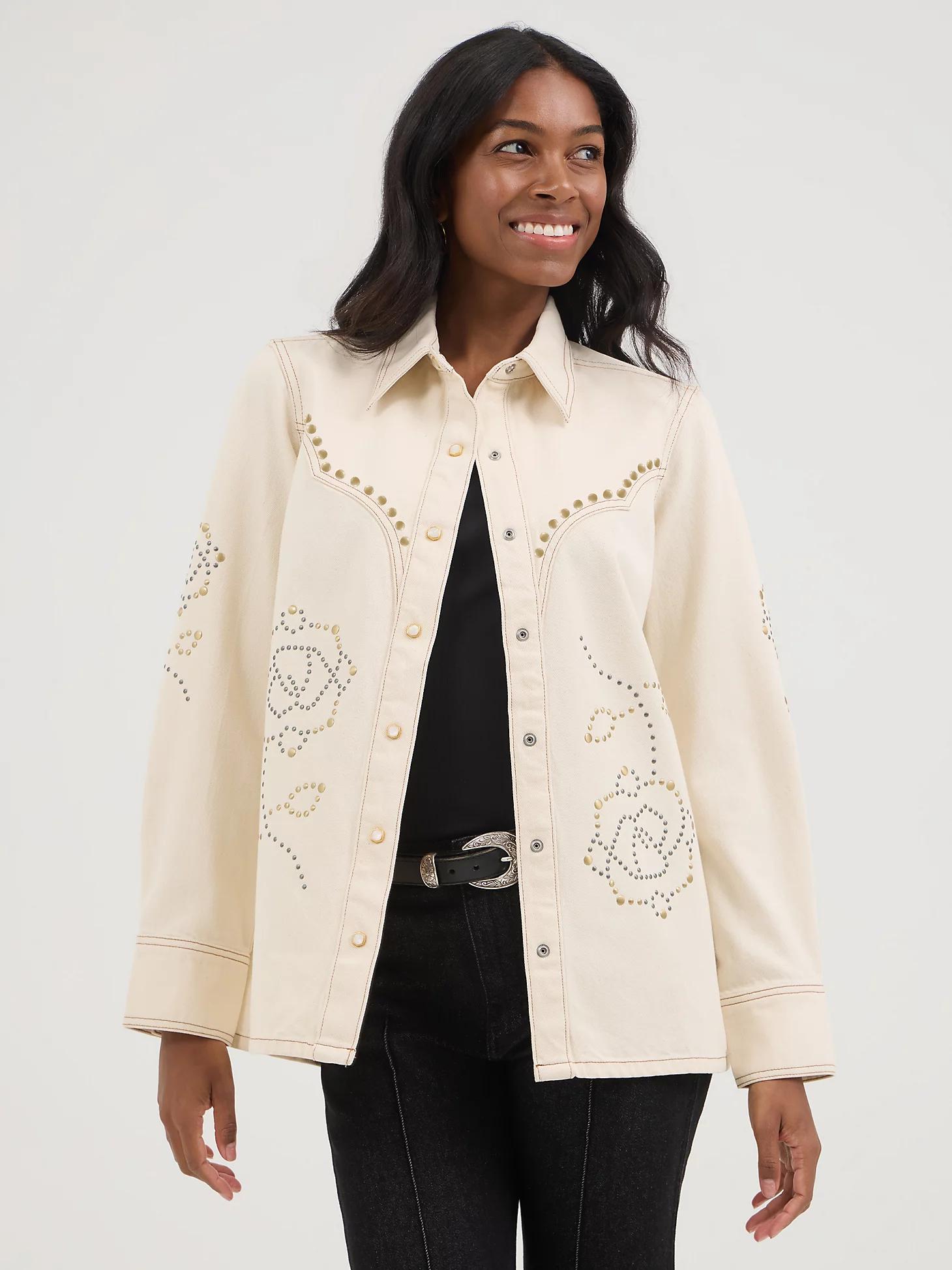 Wrangler® x Yellow Rose by Kendra Scott Studded Shacket | Women's JACKETS & OUTERWEAR | Wrangler® Product Image