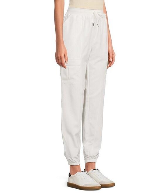 Kinesis Woven Elastic Cinched Cuff Ribbed Waistband Flap Pocket Ankle Joggers Product Image