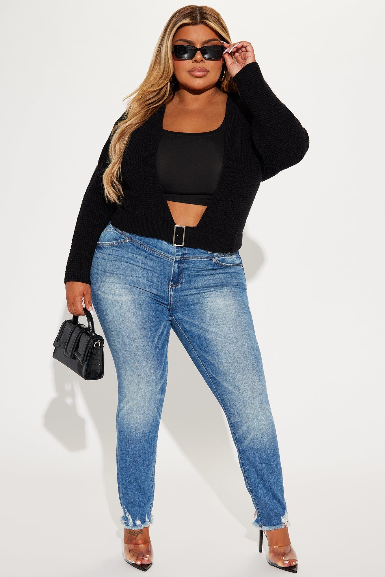 Falling In Love Surplice Sweater - Black Product Image