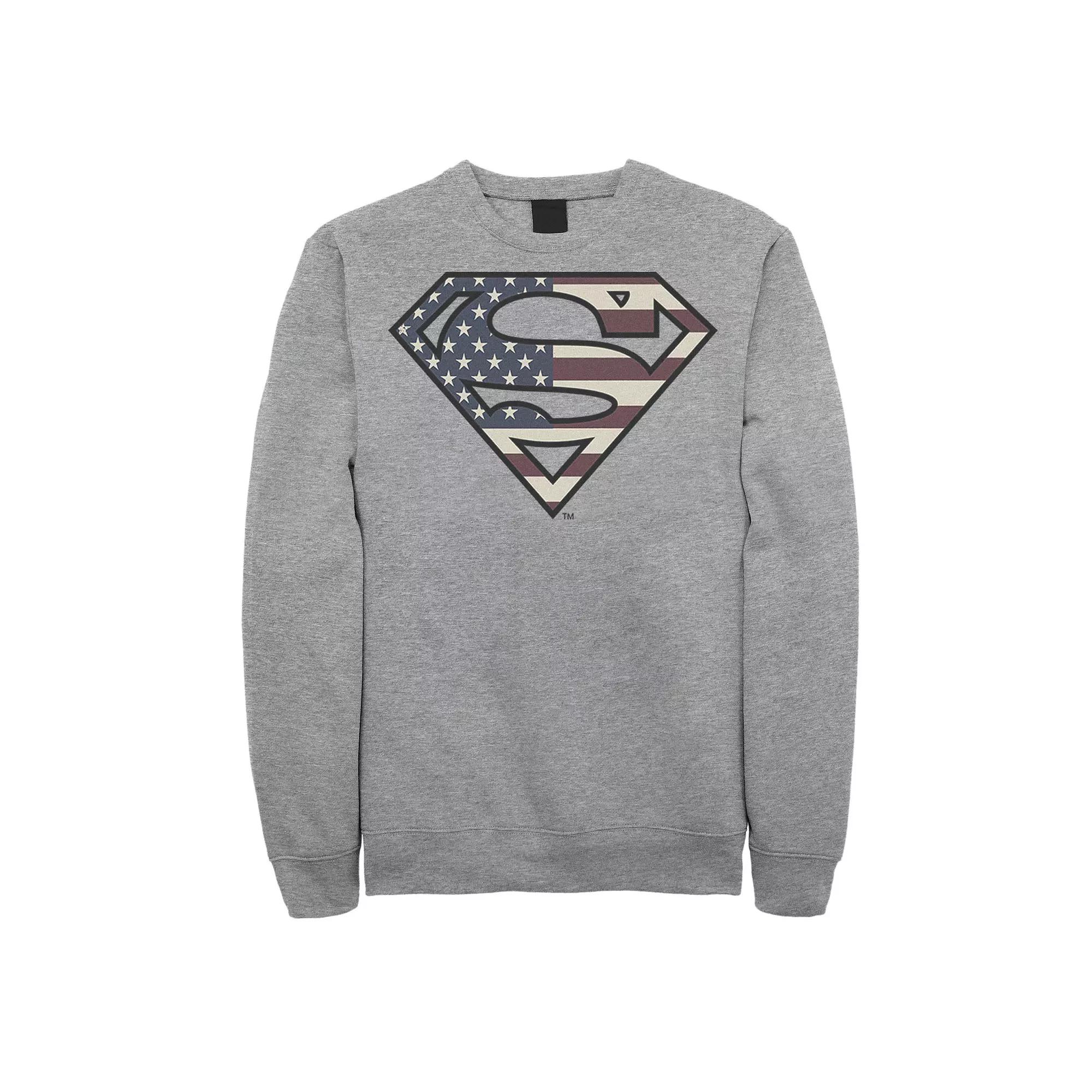 Men's DC Comics Superman Vintage American Flag Logo Fill Sweatshirt,  Product Image