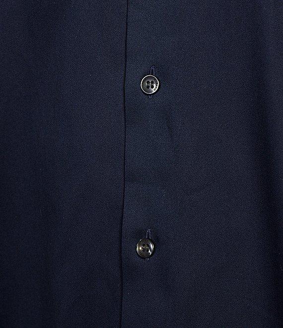 Murano Big & Tall Slim Fit Solid Sateen Spread Collar Long Sleeve Woven Shirt Product Image