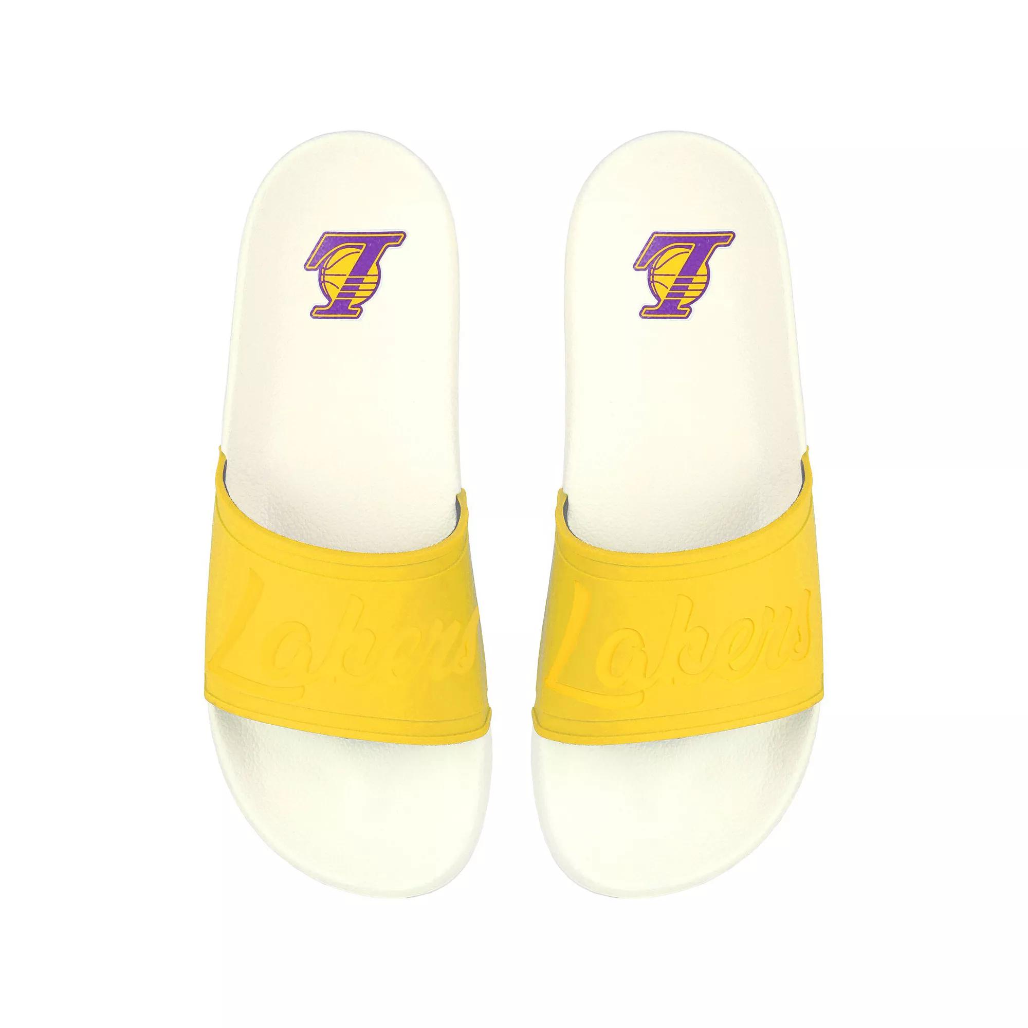 Women's FOCO Los Angeles Lakers Script Wordmark Slide Sandals,  Product Image