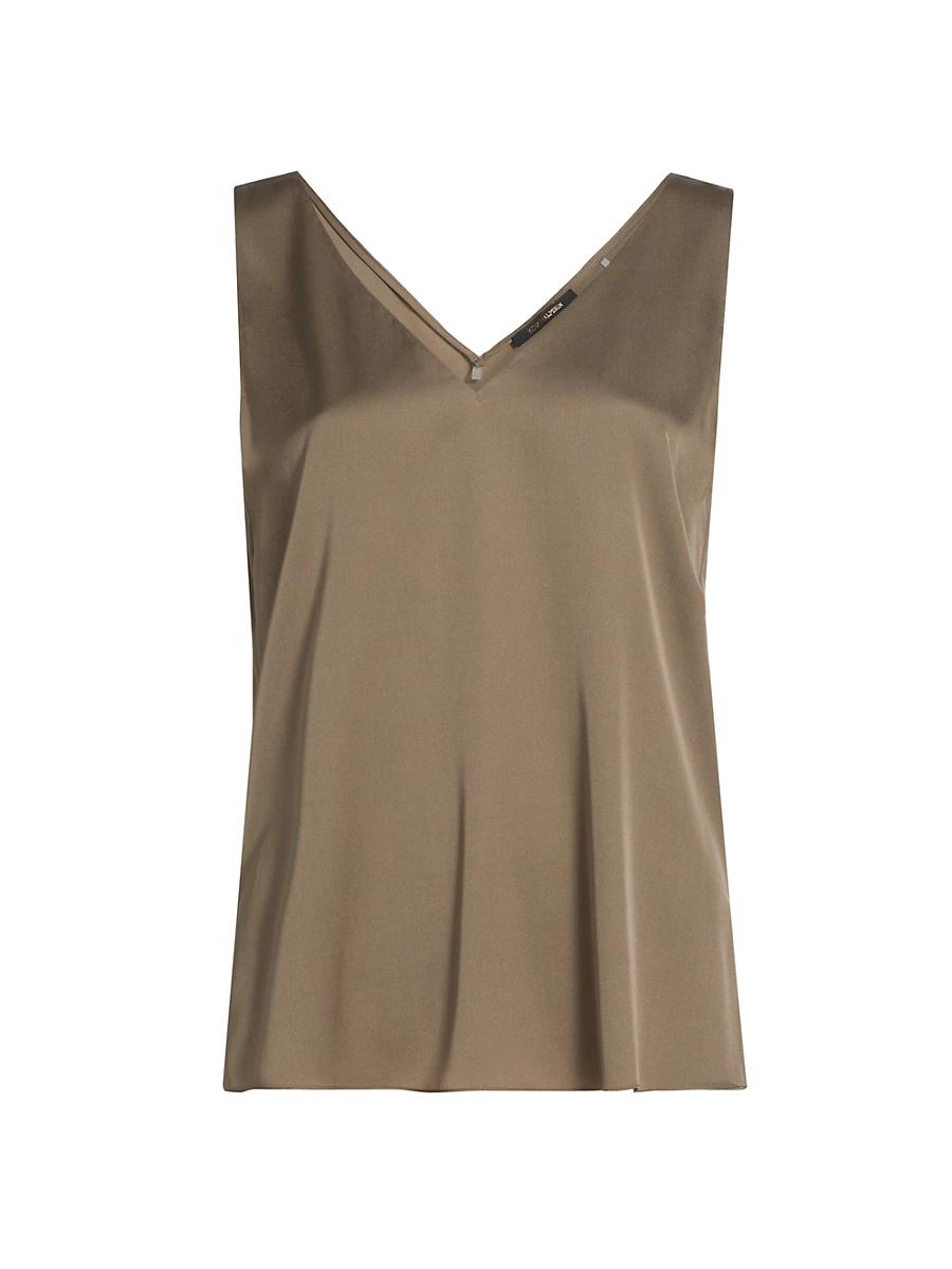 Womens Sailor Stretch-Silk Sleeveless Blouse Product Image