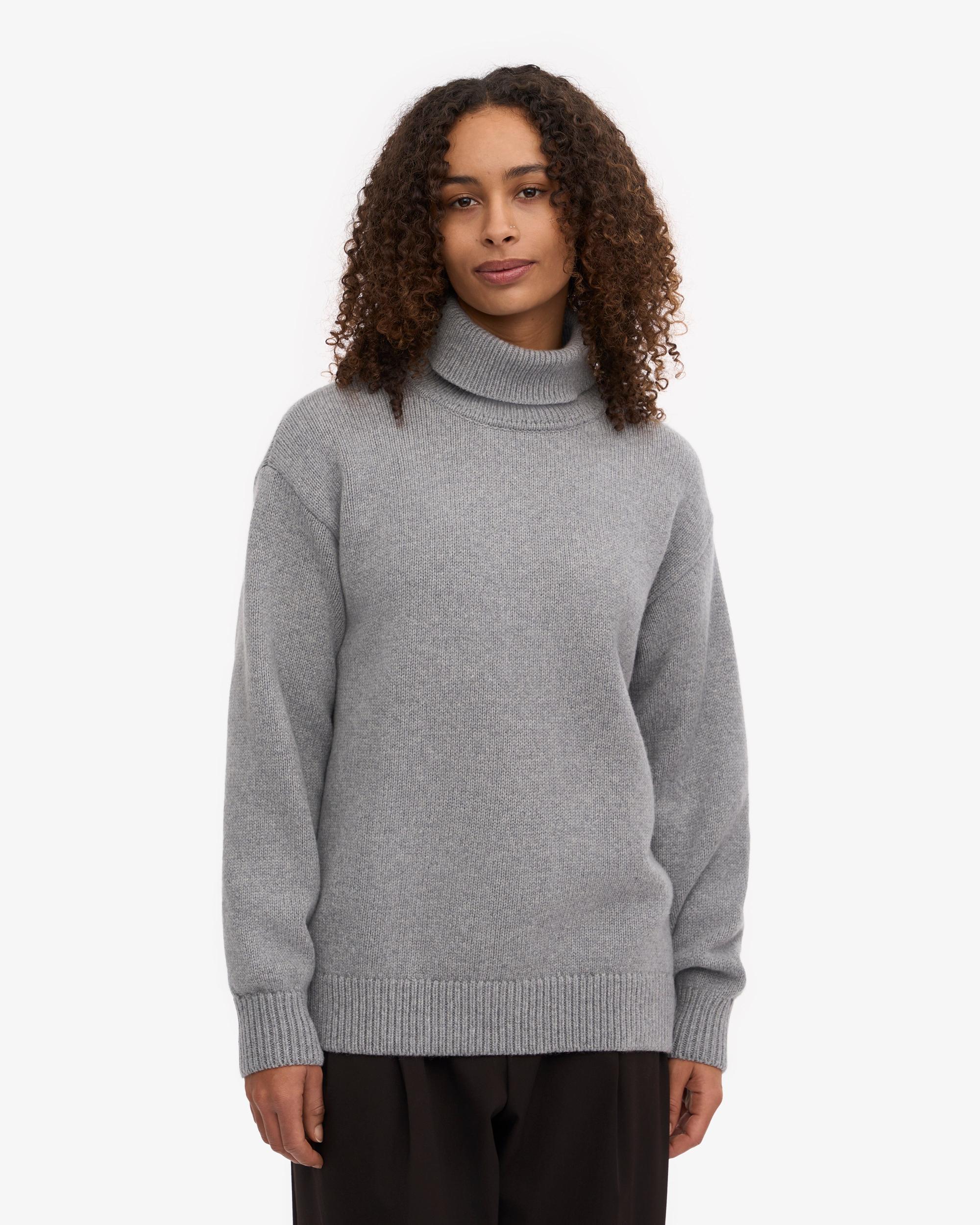 Merino Wool Turtleneck - Heather Grey Product Image