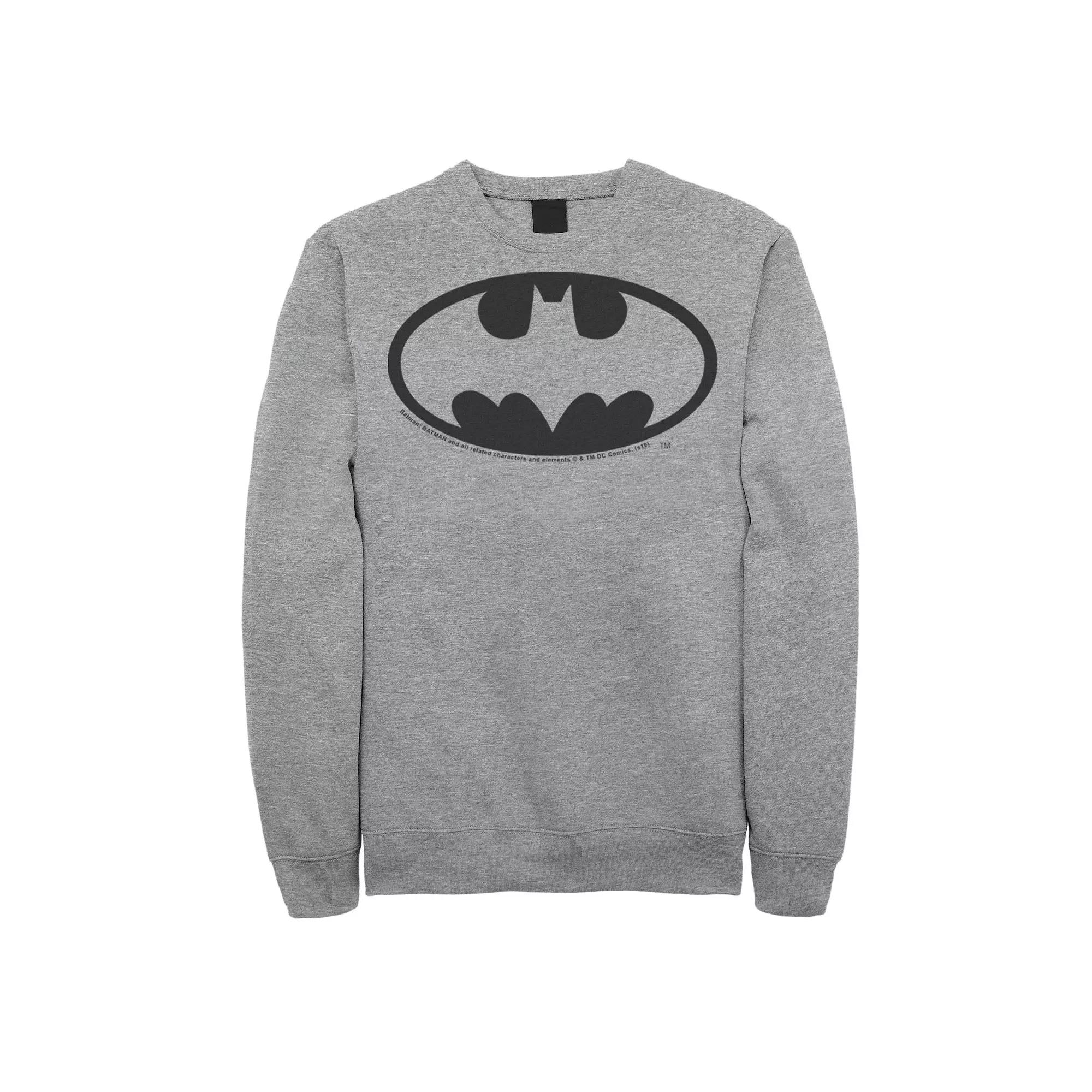 Men's DC Comics Batman Basic Chest Logo Sweatshirt, Size: Small, Athletic Grey Product Image