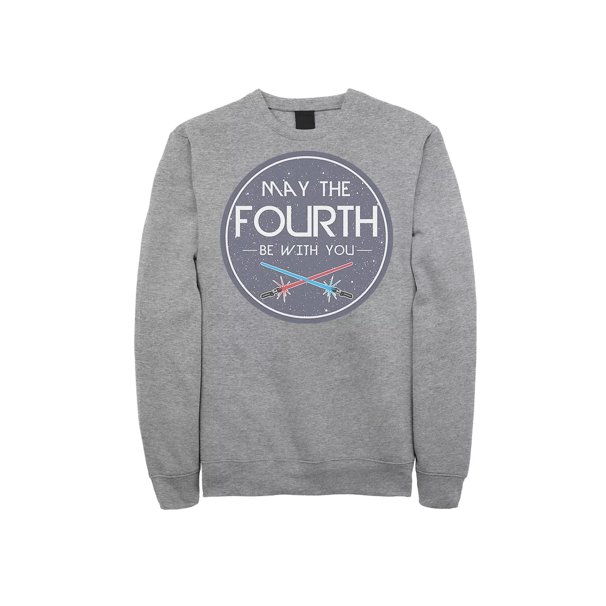 Men's Star Wars May The Fourth Be With You Crest Sweatshirt, Size: 3XL, Athletic Grey Product Image