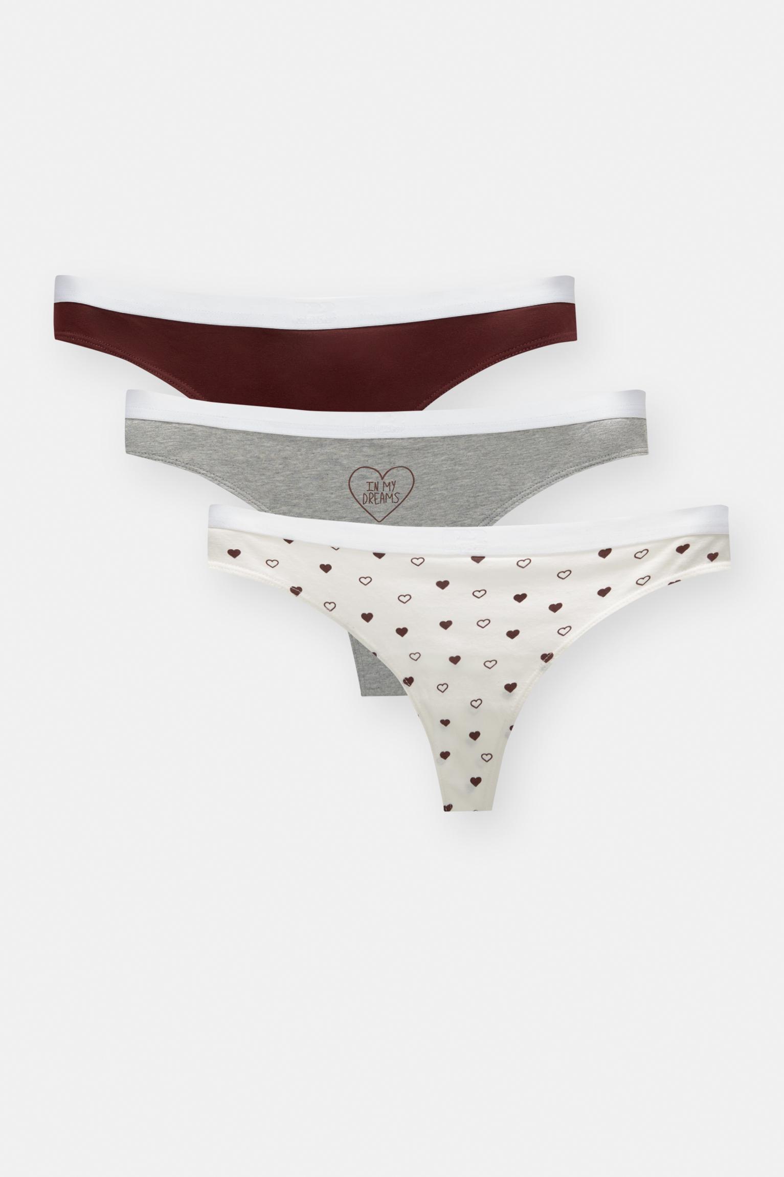 3-pack of heart print thongs Product Image