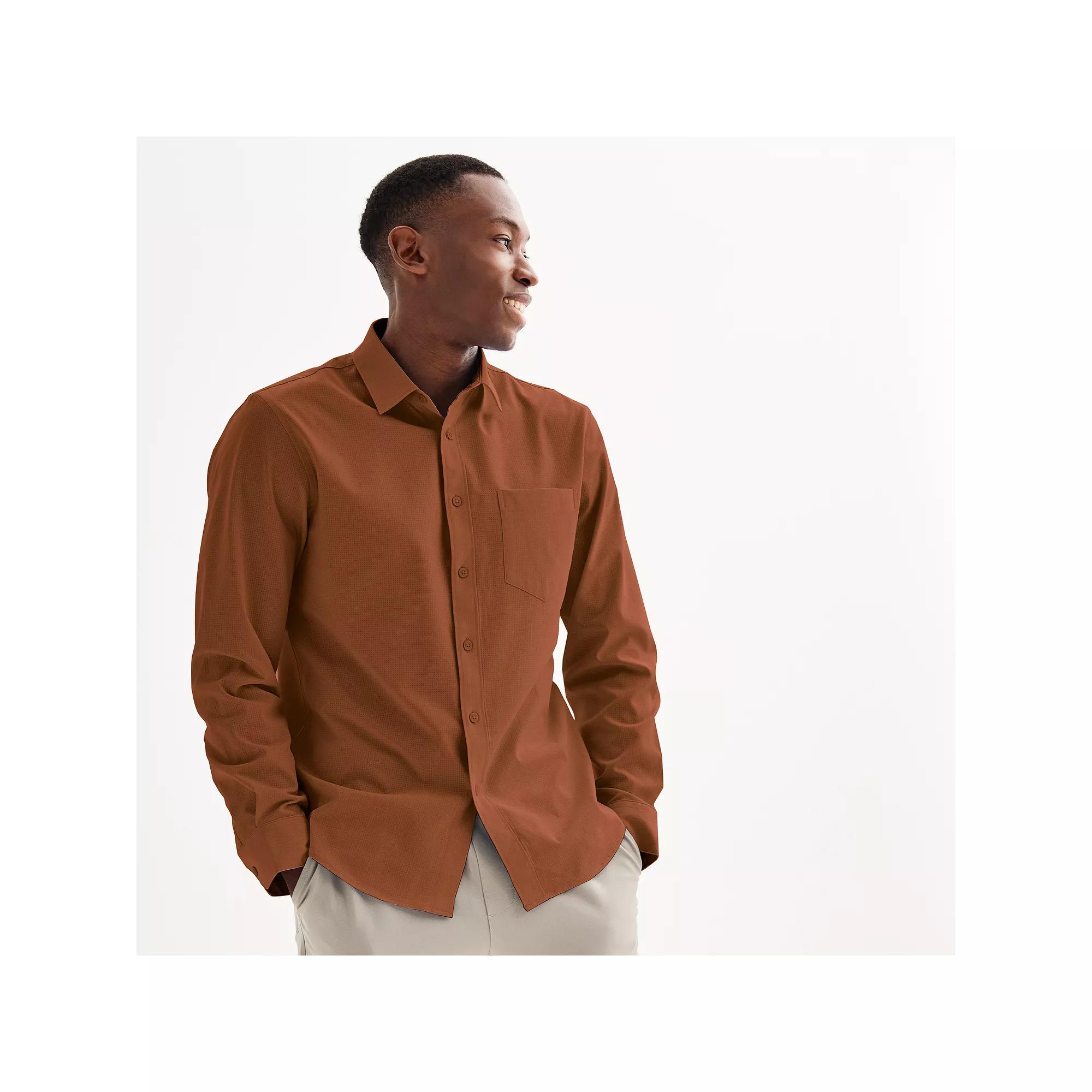 Men's FLX Slim Performance Untucked-Fit Button Down Long Sleeve Shirt,  Product Image