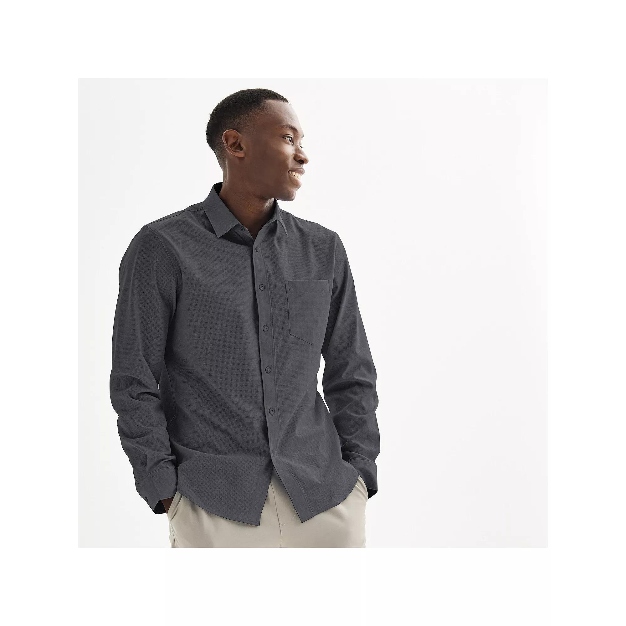 Men's FLX Slim Performance Untucked-Fit Button Down Long Sleeve Shirt,  Product Image