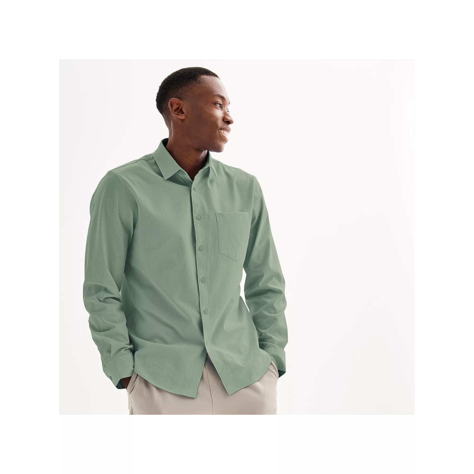 Men's FLX Slim Performance Untucked-Fit Button Down Long Sleeve Shirt,  Product Image