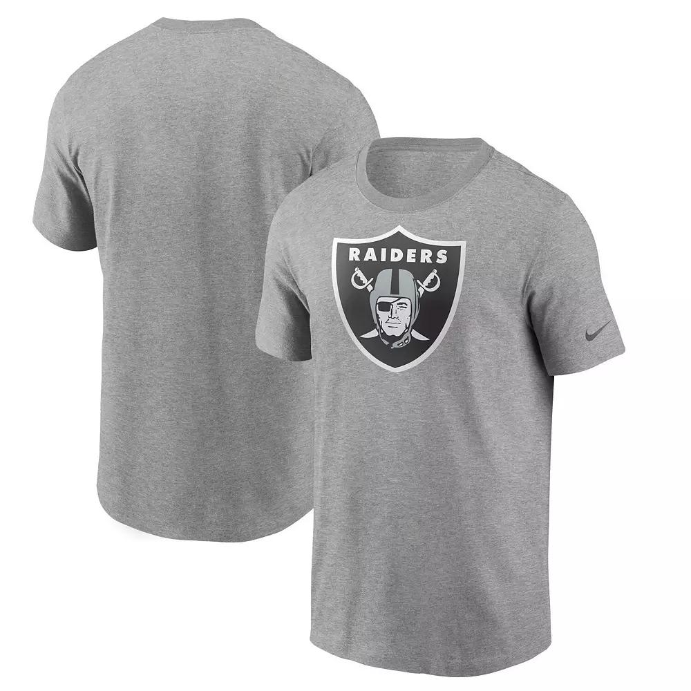 Men's Nike Heathered Gray Las Vegas Raiders Primary Logo T-Shirt,  Product Image
