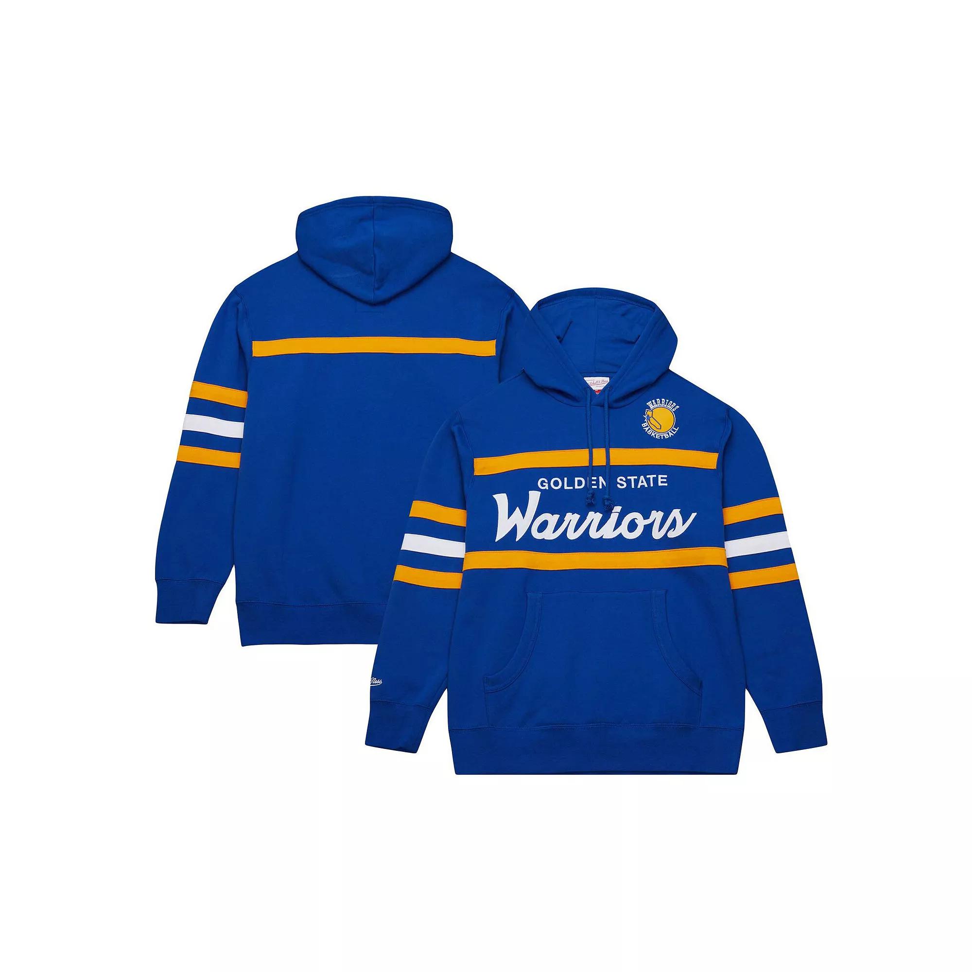 Men's Mitchell & Ness Royal Golden State Warriors Head Coach Pullover Hoodie,  Product Image