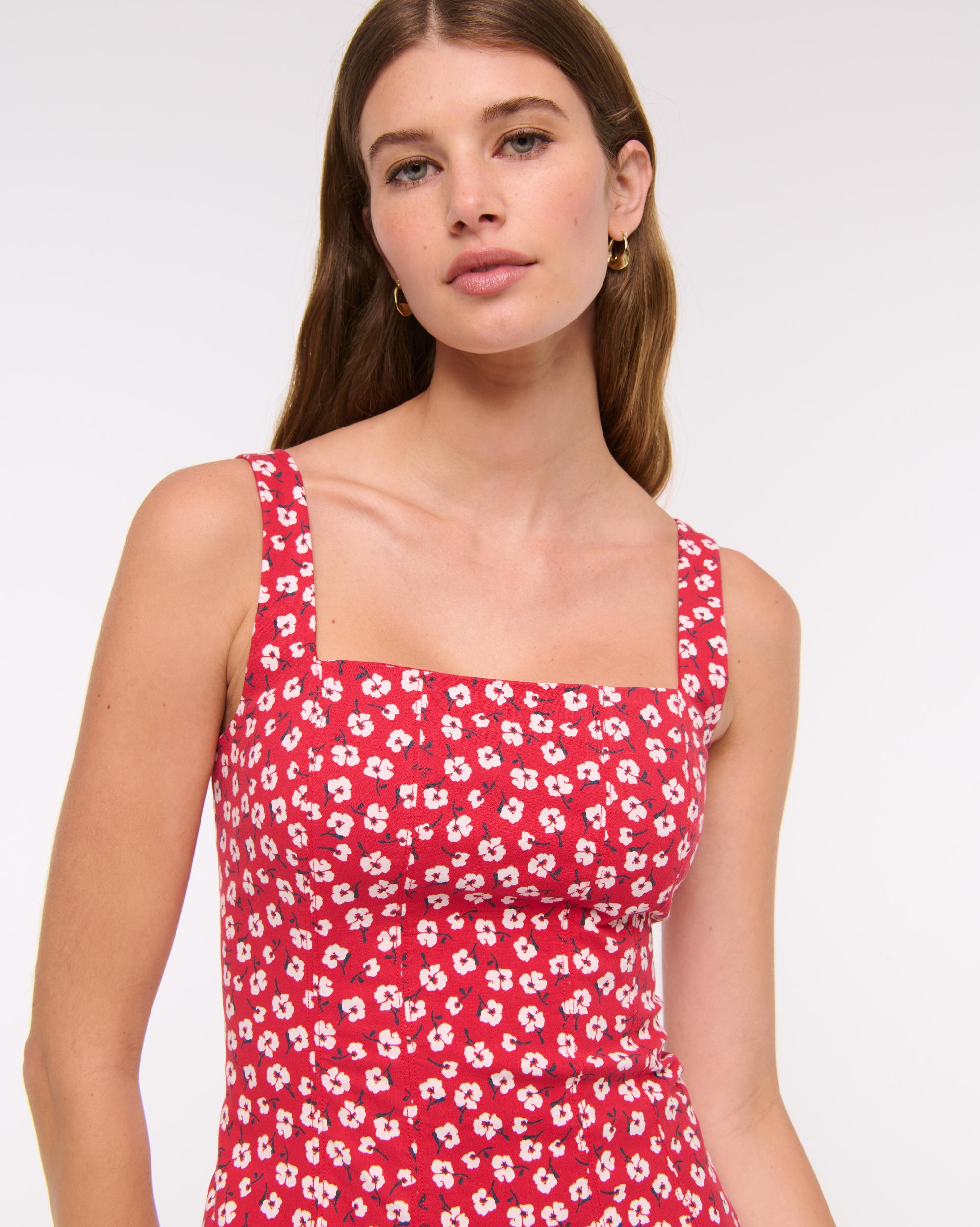 The A&F Mila Stretch Midi Dress Product Image