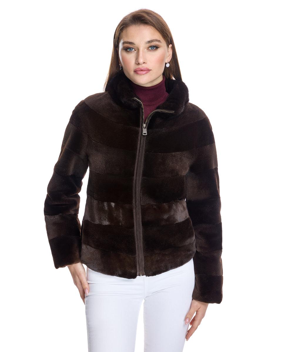 Horizontal Sheared Mink Jacket Product Image