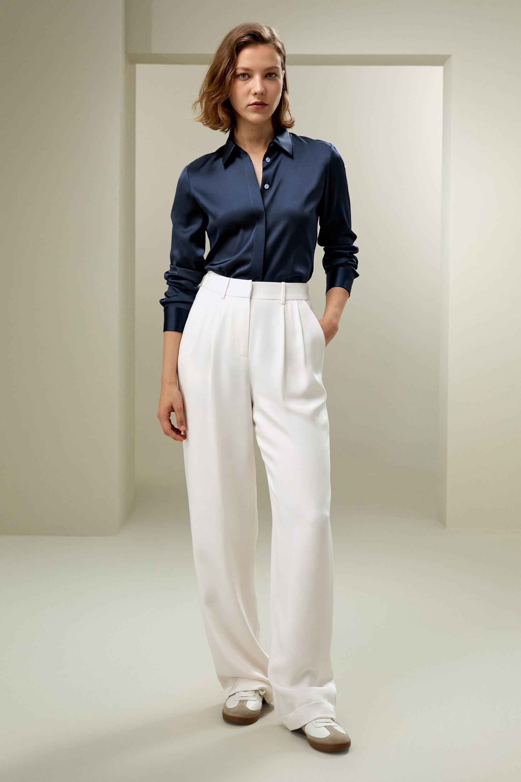 LILYSILK Silk Shirt Women - Black Natural Silk - Gorgeous Hidden Placket Tops XS Product Image