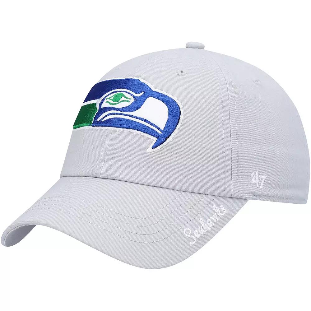 Women's '47 Gray Seattle Seahawks Miata Clean Up Legacy Adjustable Hat, Grey Product Image