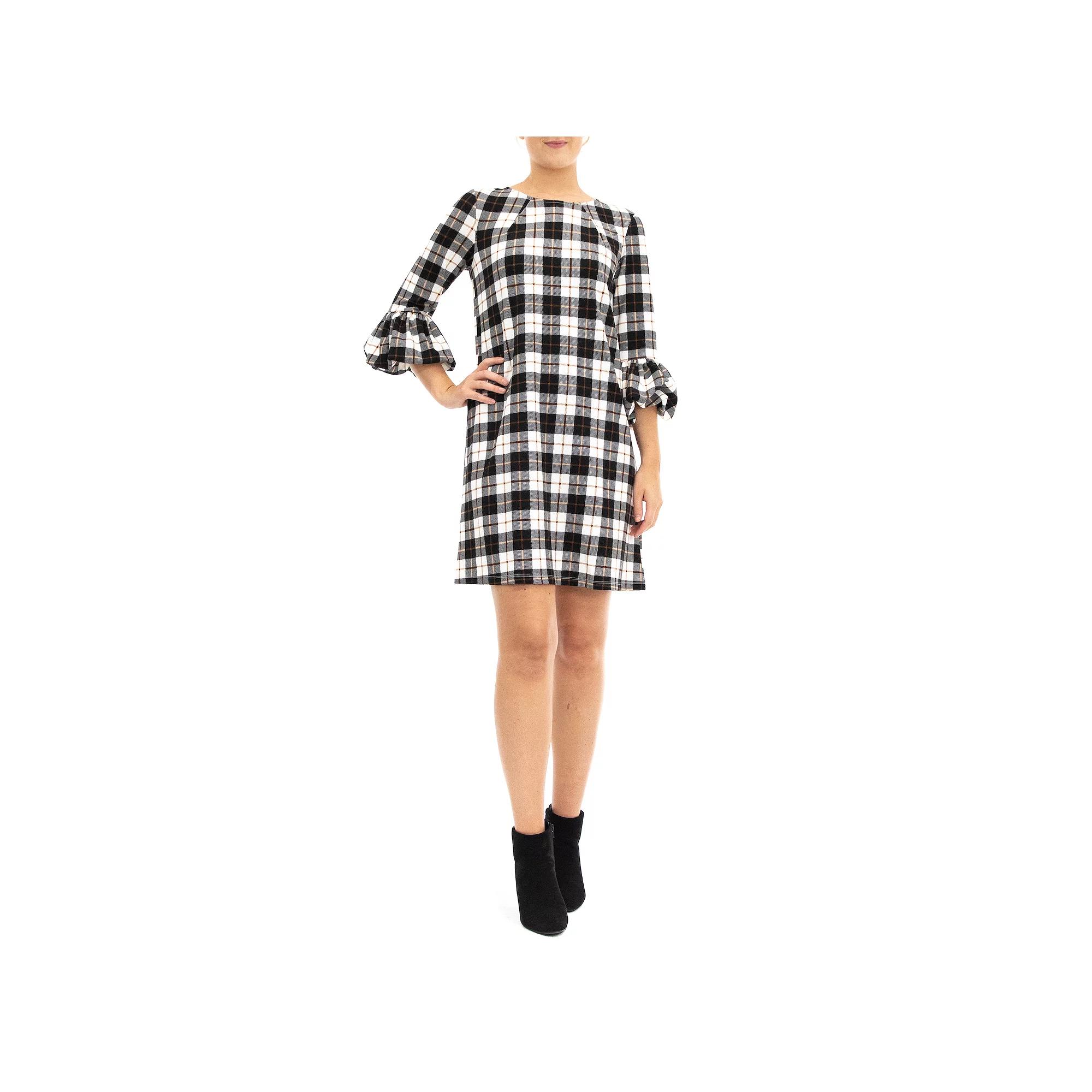 Women's Nina Leonard Crepe Balloon Sleeve Dress,  Product Image