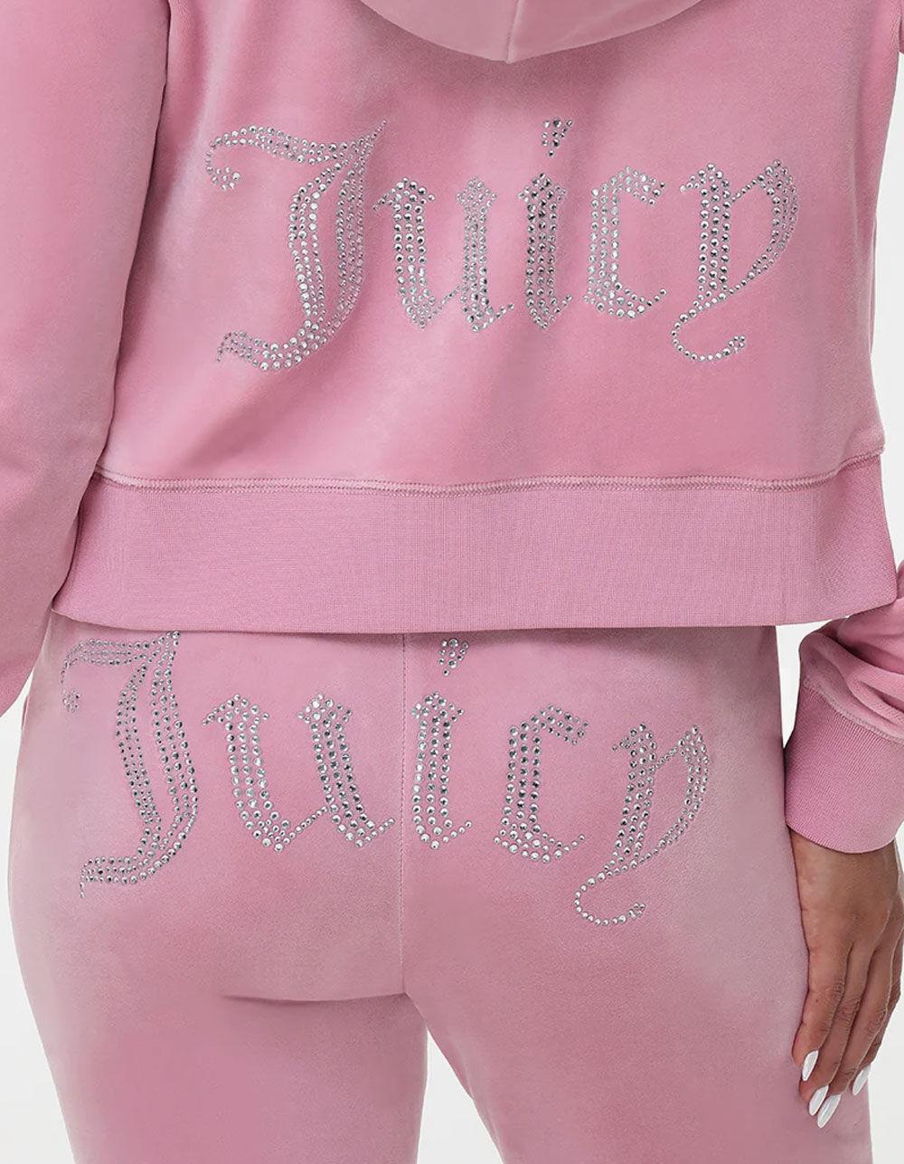 JUICY COUTURE OG Big Bling Womens Hoodie - BUBBLEGUM Product Image
