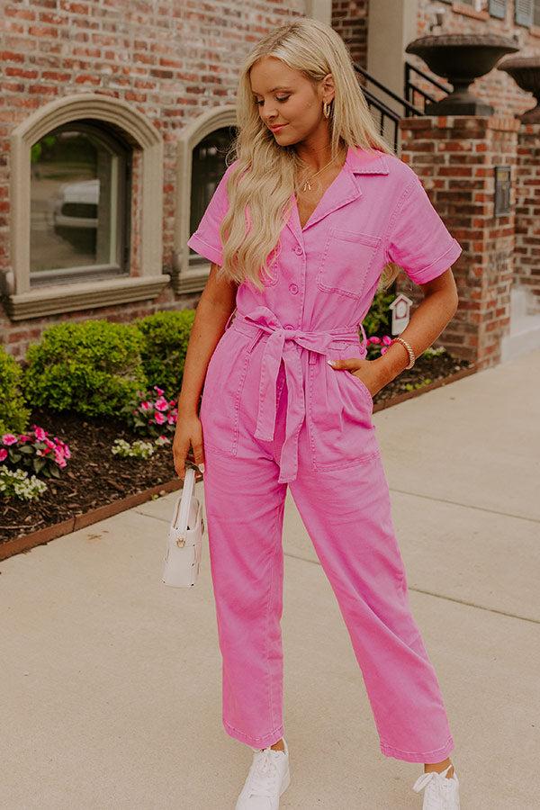 Capturing Memories Denim Jumpsuit in Violet Product Image