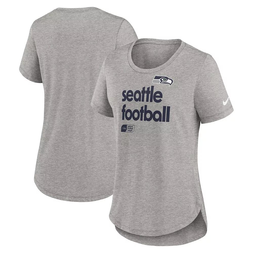 Women's Nike Heather Gray Seattle Seahawks Fashion Tri-Blend T-Shirt,  Product Image