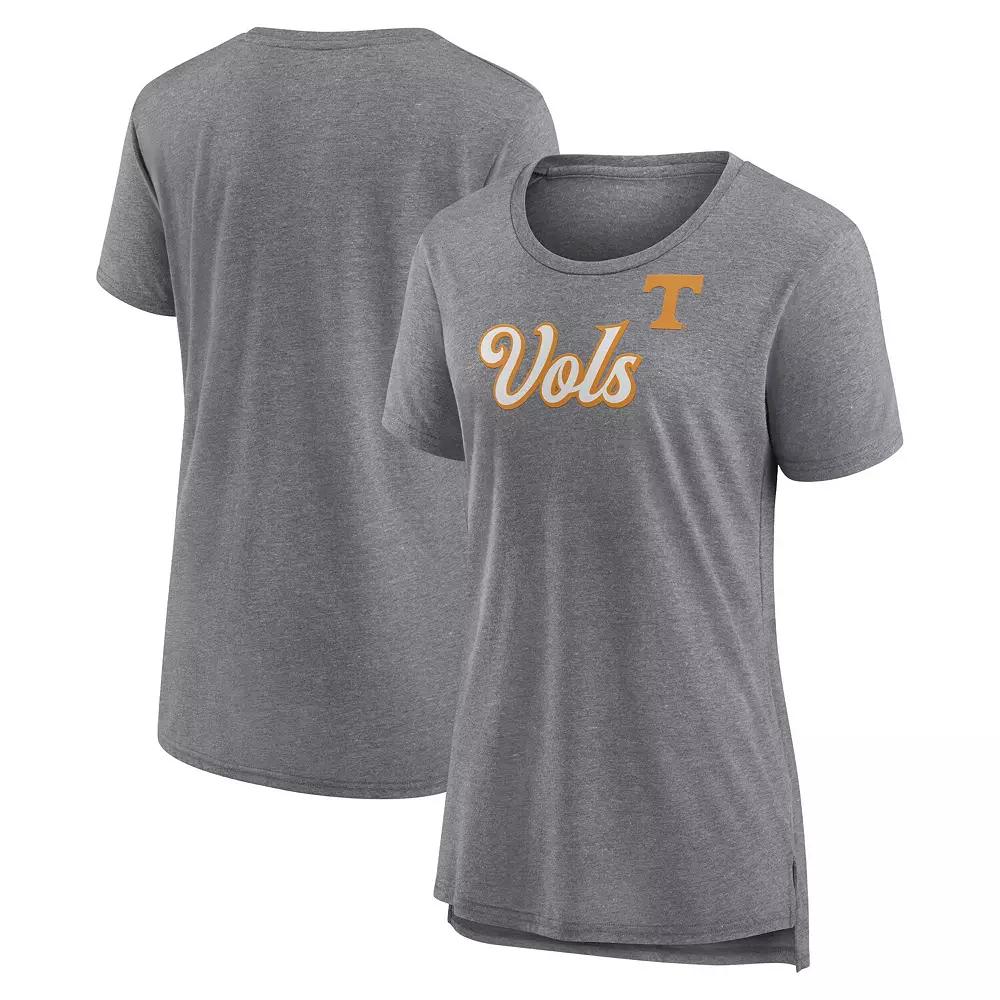 Women's Fanatics Gray Tennessee Volunteers Heritage Past Script Tri-Blend T-Shirt,  Product Image