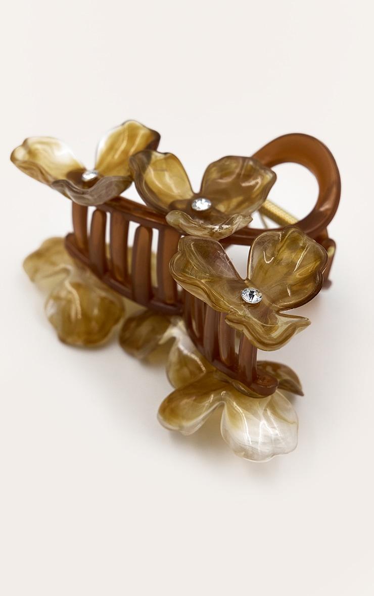 Brown Dual Tone Flower Claw Clip Product Image