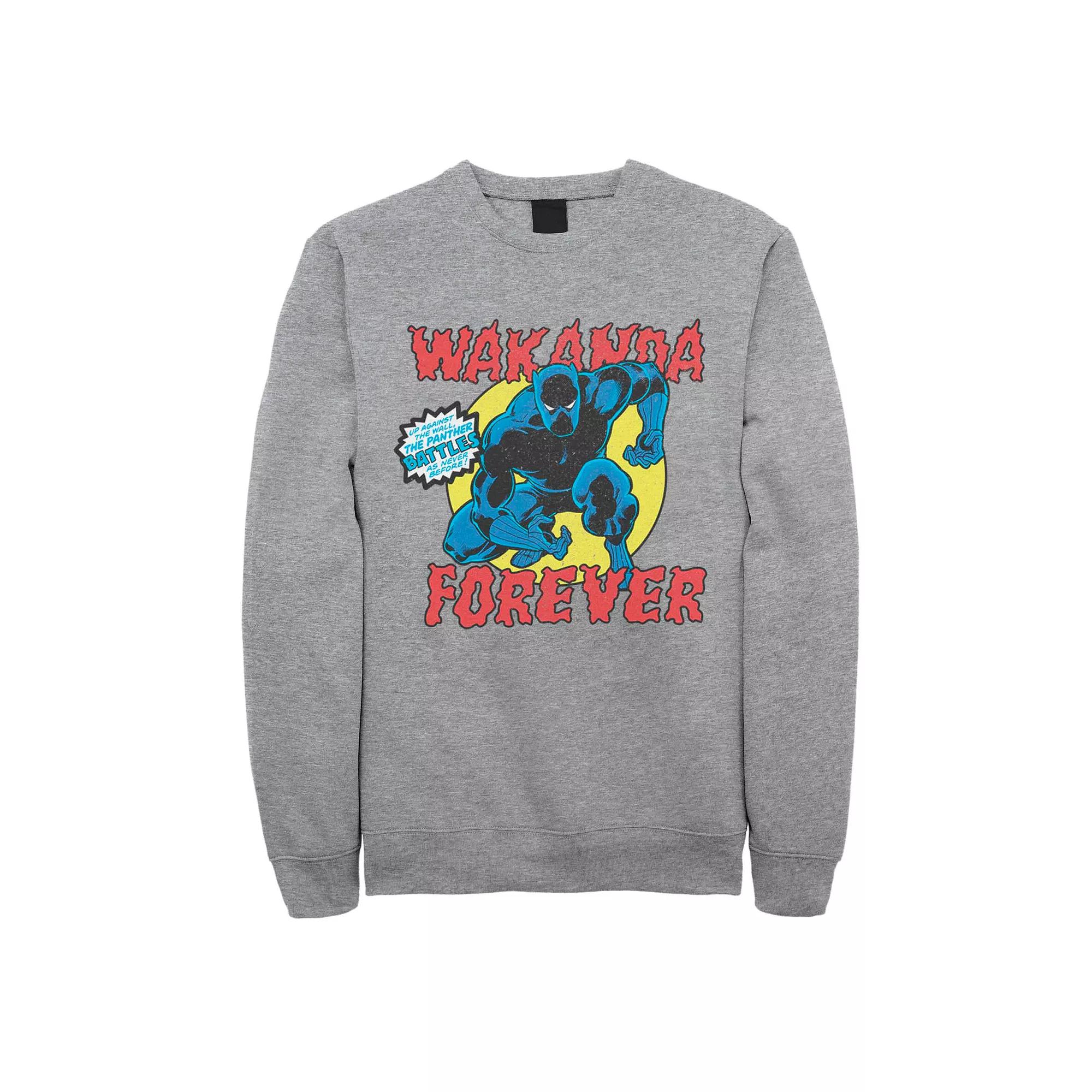 Men's Marvel Black Panther Battles Retro Portrait Fleece,  Product Image