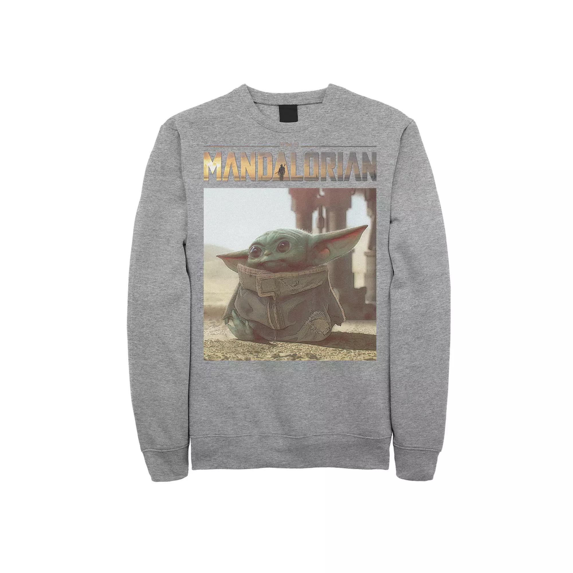 Men's Star Wars The Mandalorian The Child Portrait Logo Sweatshirt,  Product Image