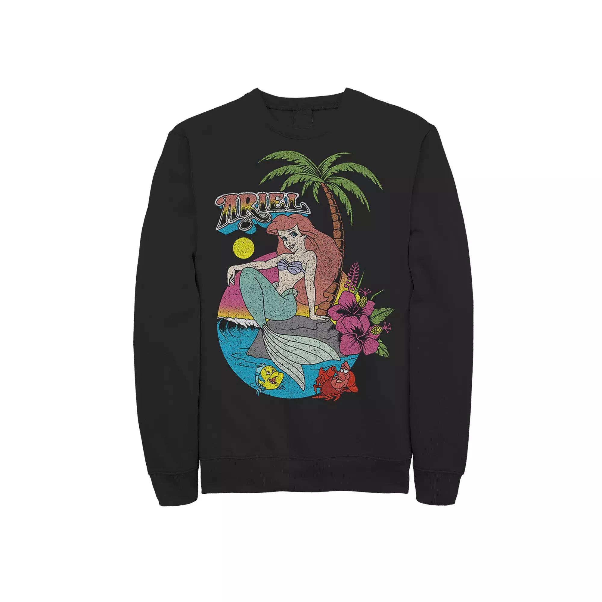 Disney's Little Mermaid Distressed Ariel Logo Men's Pullover Fleece,  Product Image