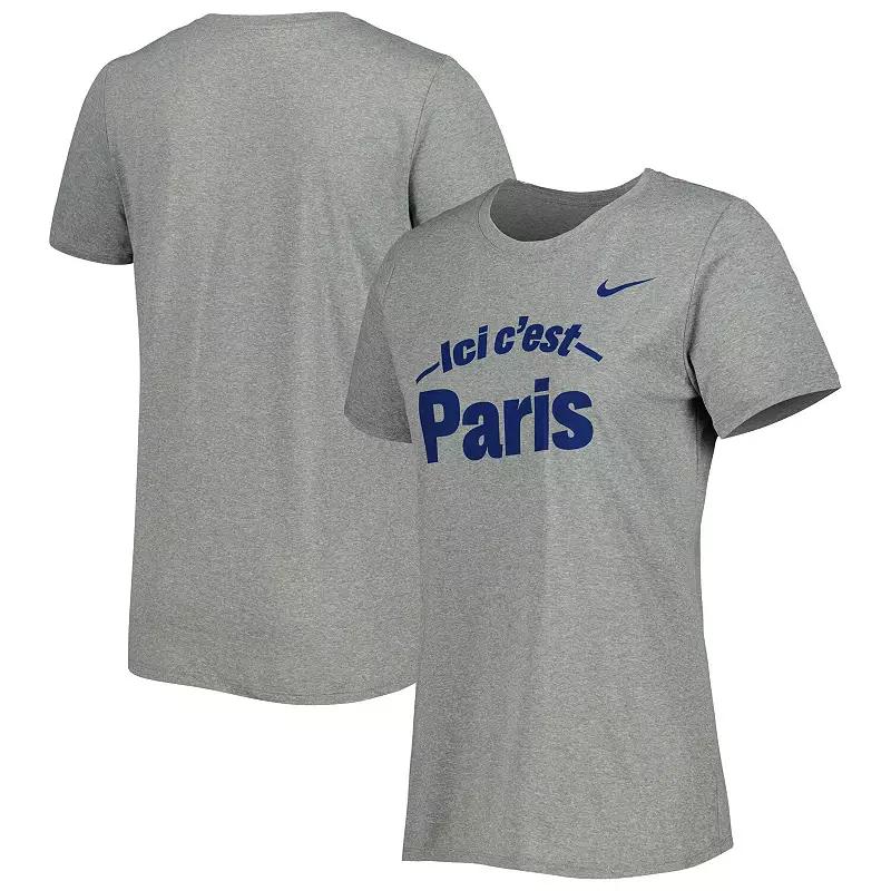 Womens Nike Heather Gray Paris Saint-Germain Legend Performance T-Shirt Product Image