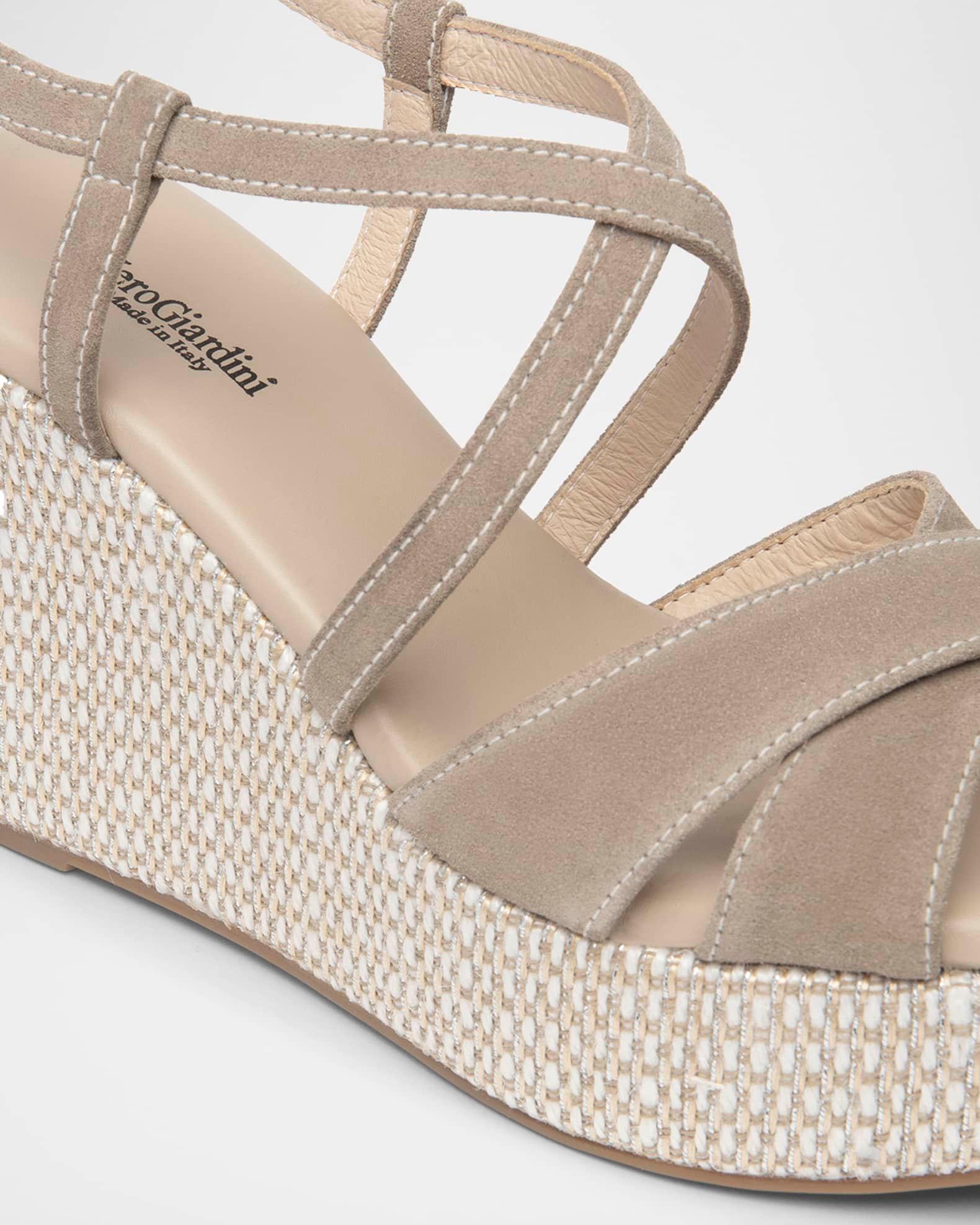 Suede Crisscross Wedge Platform Sandals Product Image