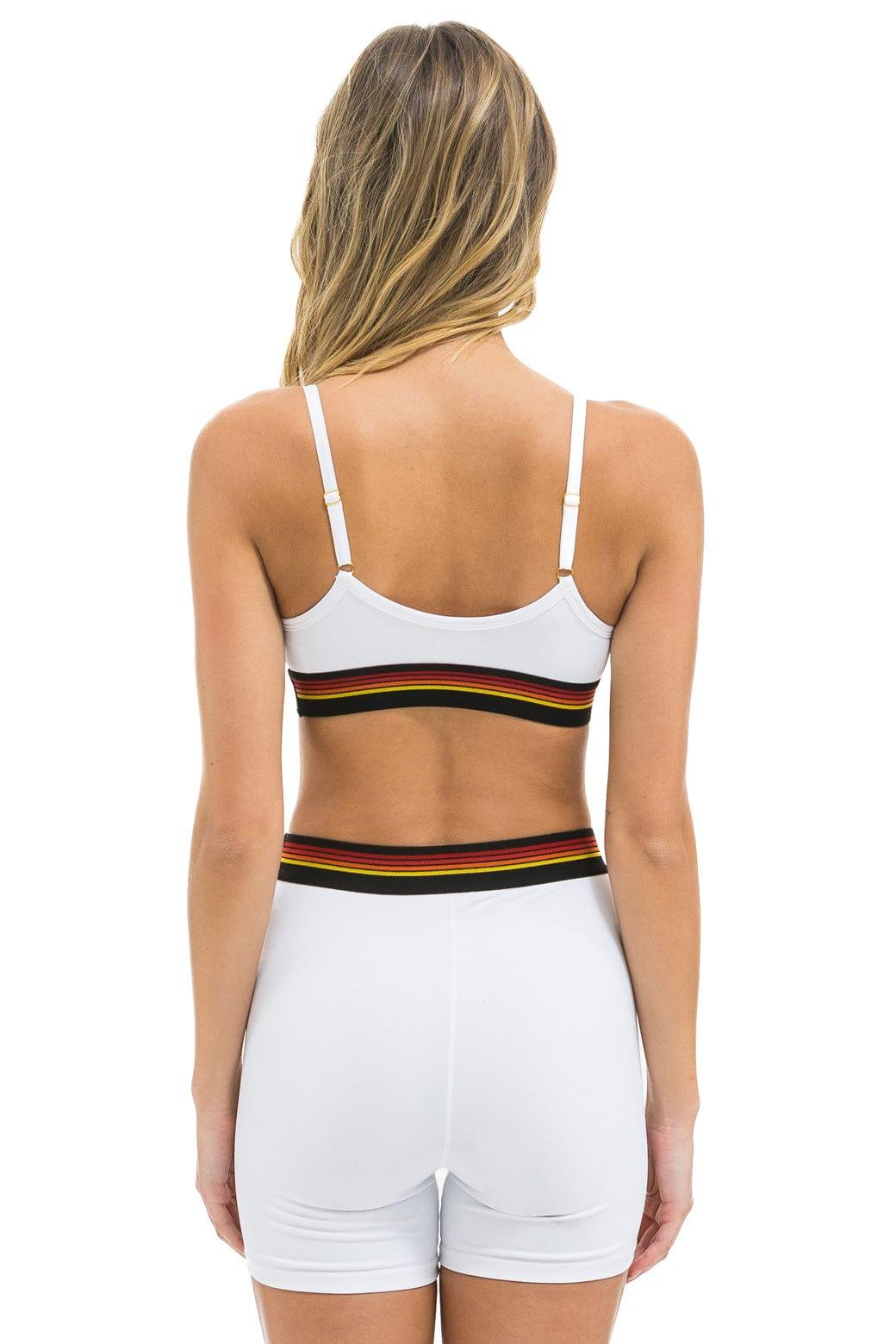 LOGO 4 INCH HI-RISE BIKER SHORT - WHITE Female Product Image