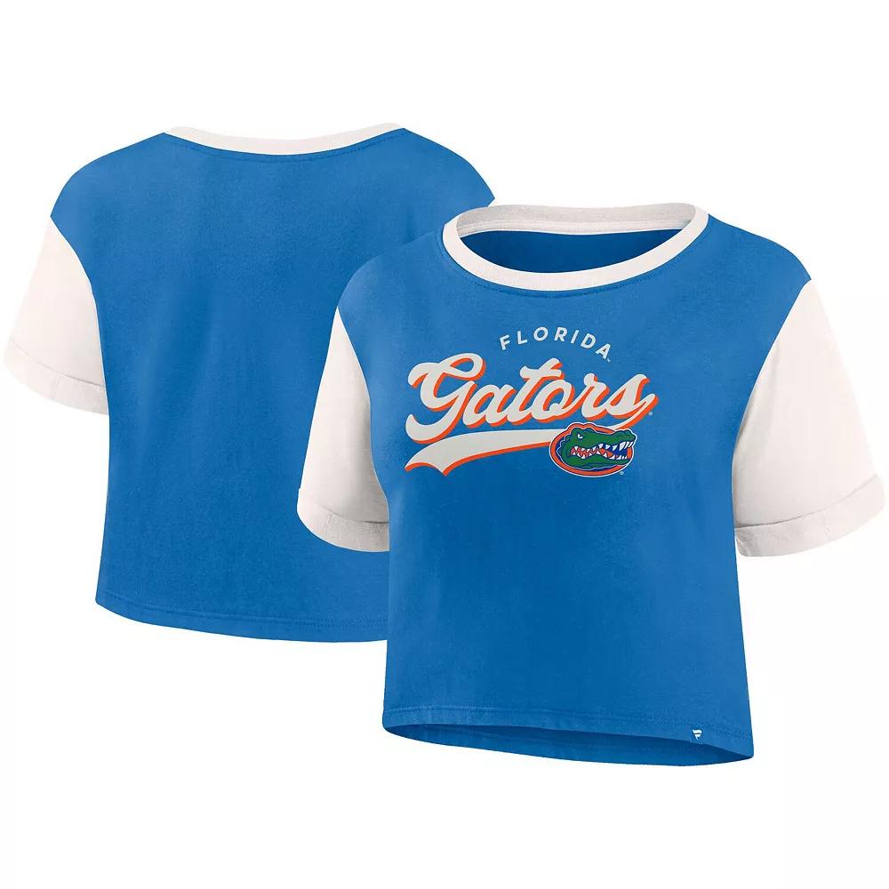 Women's Fanatics Royal Florida Gators Color-Block Script Tail T-Shirt,  Product Image