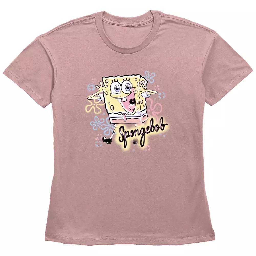 Women's Nickelodeon SpongeBob SquarePants Airbrush Poster Graphic Tee,  Product Image
