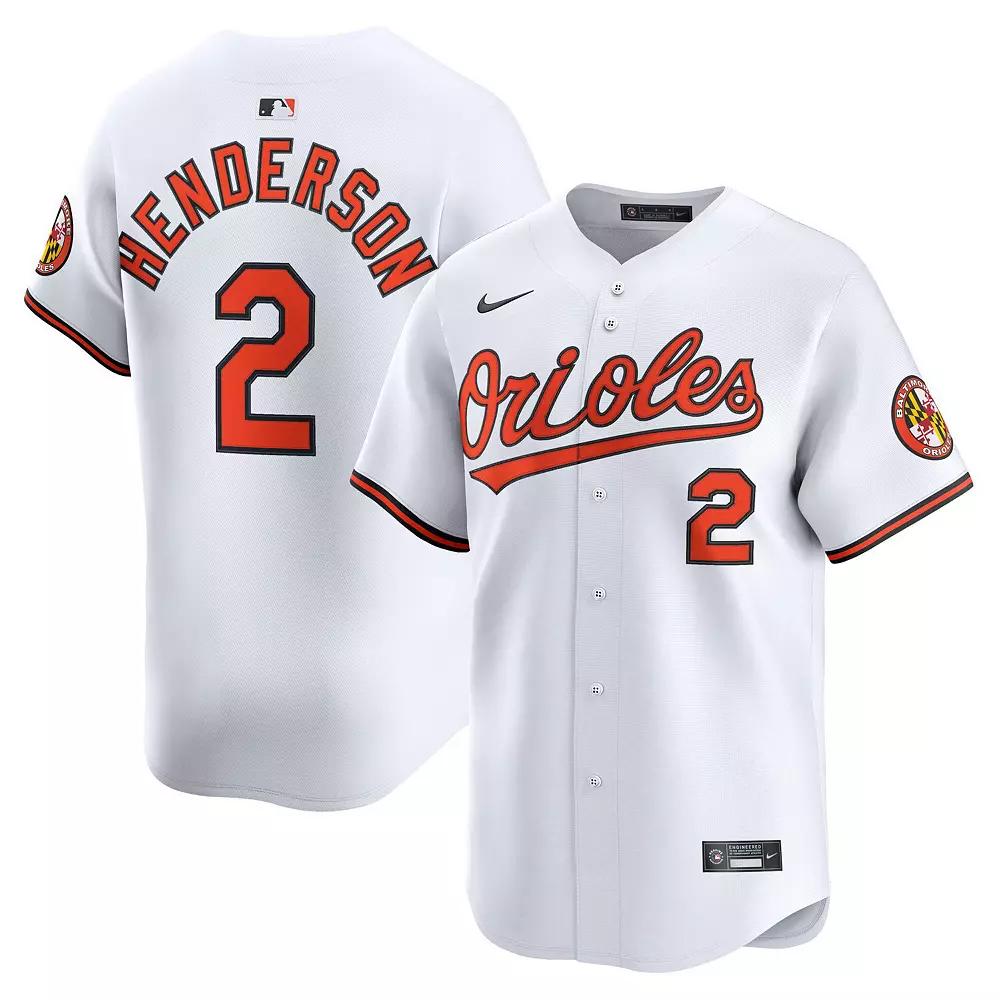 Men's Nike Gunnar Henderson White Baltimore Orioles Home Limited Player Jersey, Size: Medium Product Image