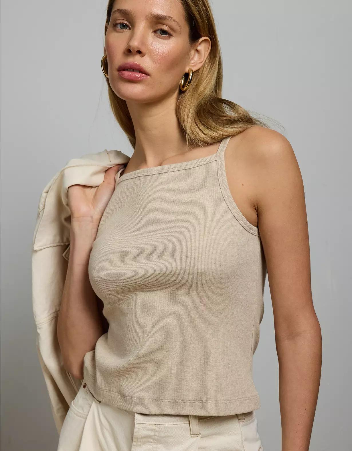 AE77 Premium Straight Neck Tank Top Product Image