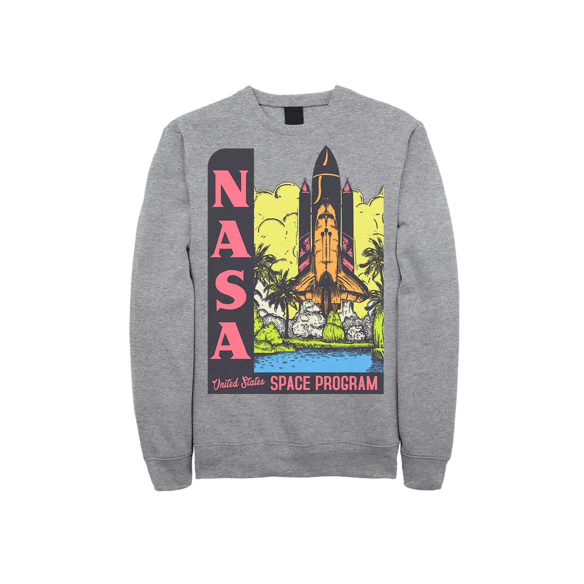 Men's NASA Vintage Space Program Poster Sweatshirt, Size: XXL, Athletic Grey Product Image