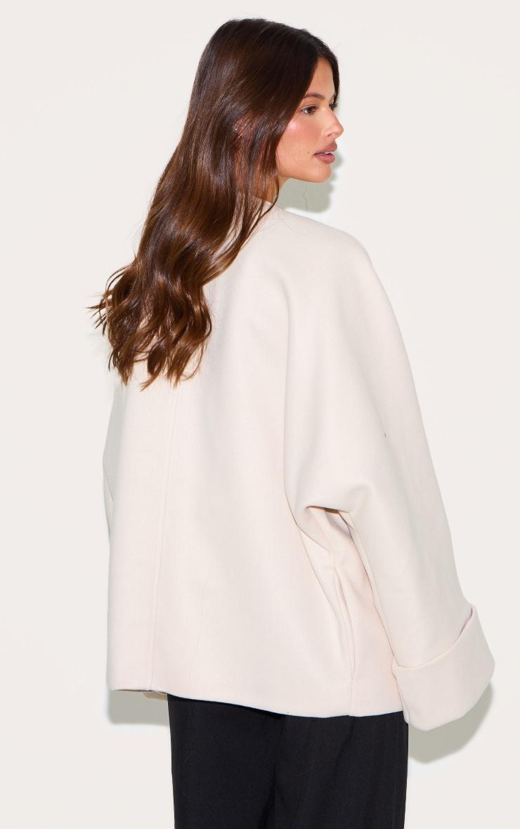 Cream Wool Look Batwing Jacket Product Image
