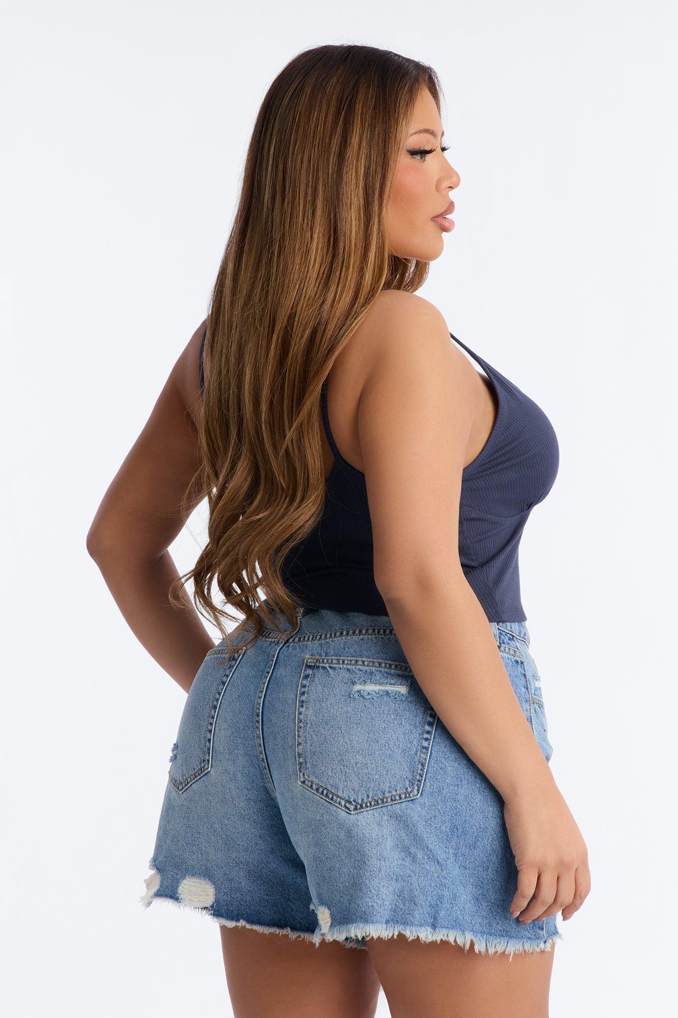 Ellie V Neck Cami Top - Navy Female Product Image