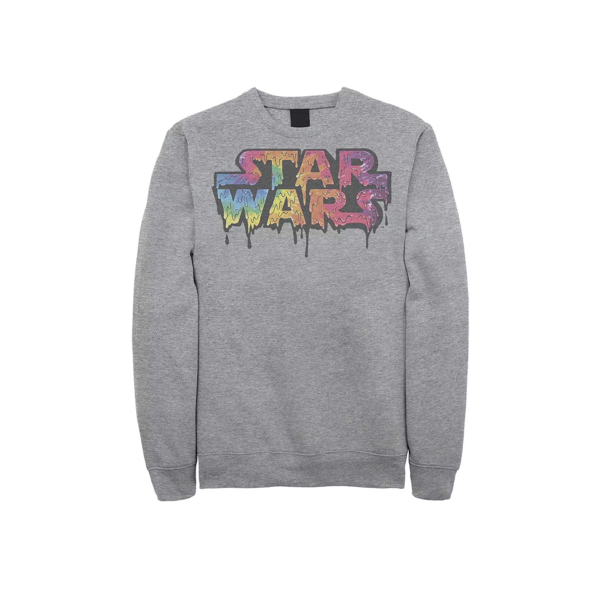Men's Star Wars Tie-Dye Drip Logo Graphic Fleece Pullover,  Product Image