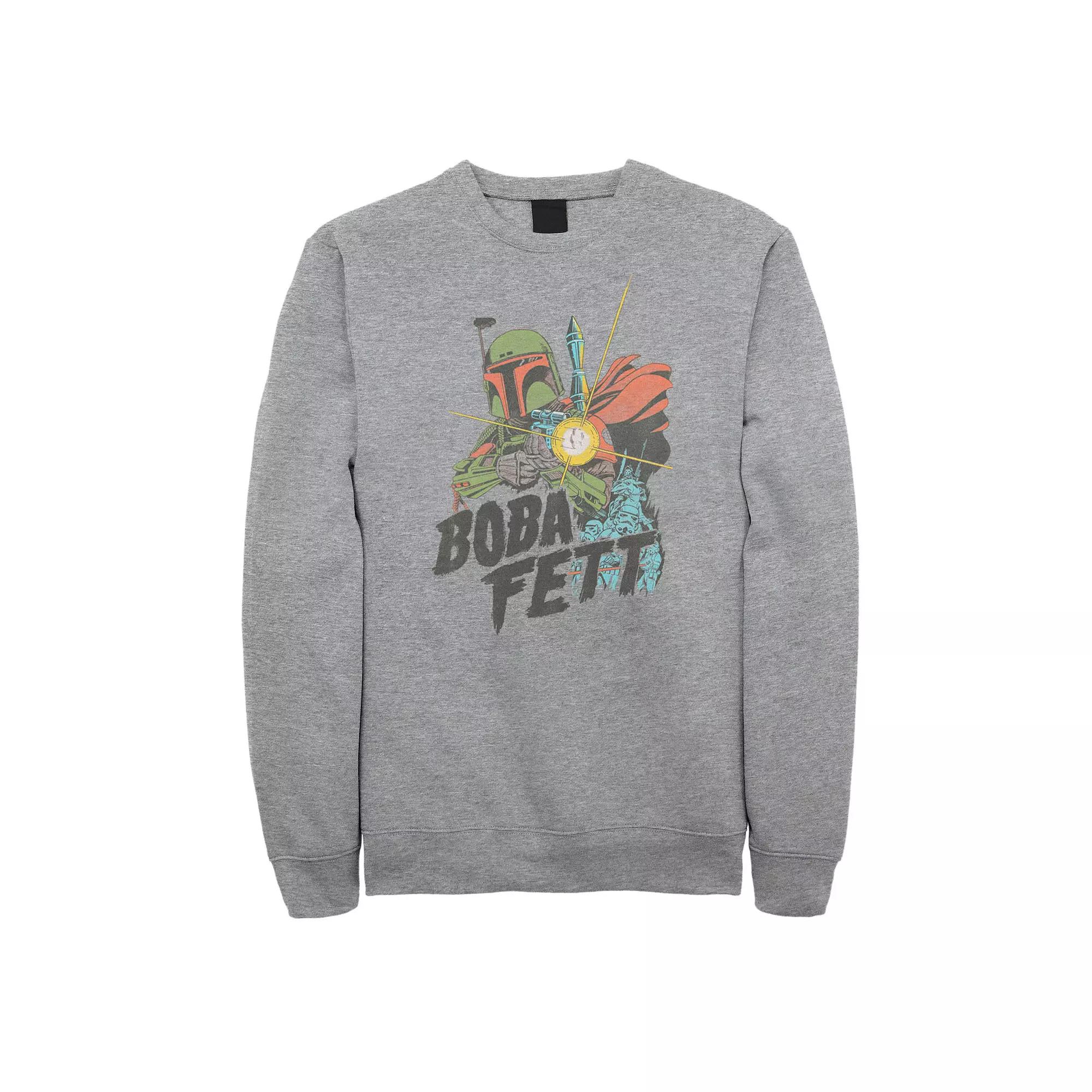 Big & Tall Star Wars Boba Fett Retro Portrait Sweatshirt, Mens Athletic Grey Product Image
